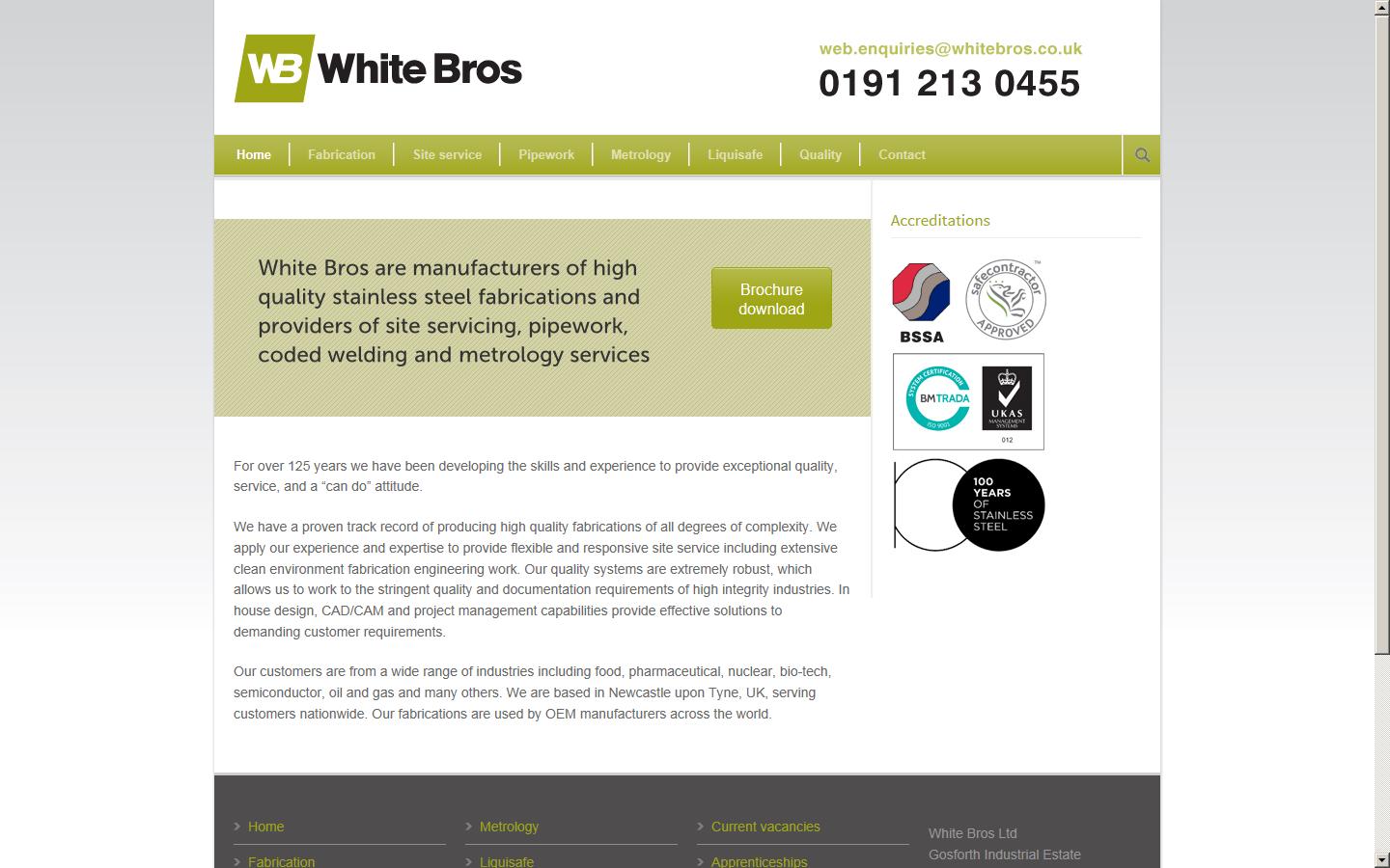 White Bros Ltd Website