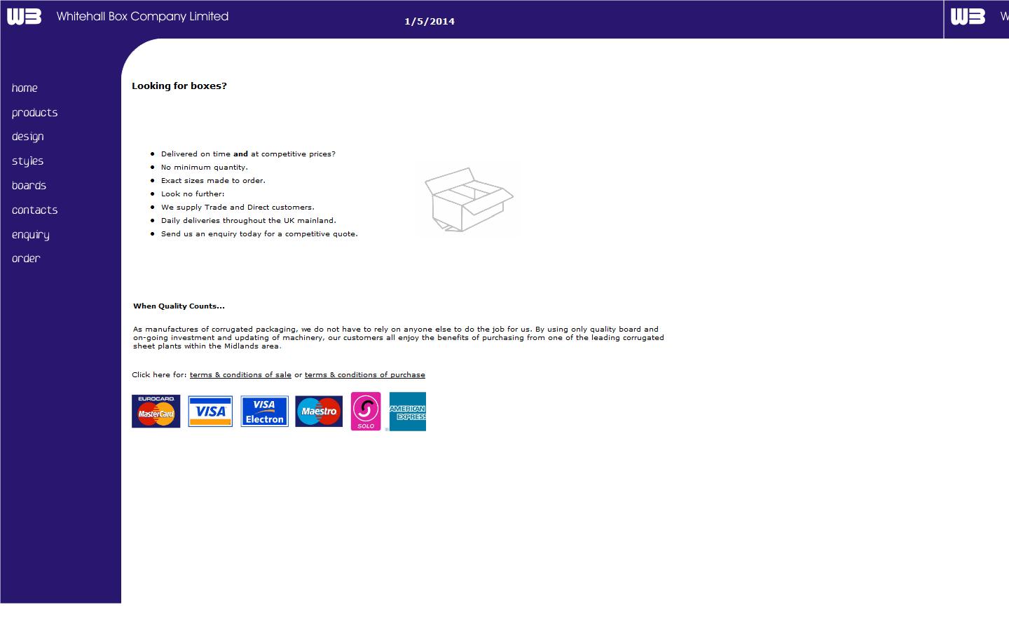 Whitehall Box Co Ltd - Atherstone Website