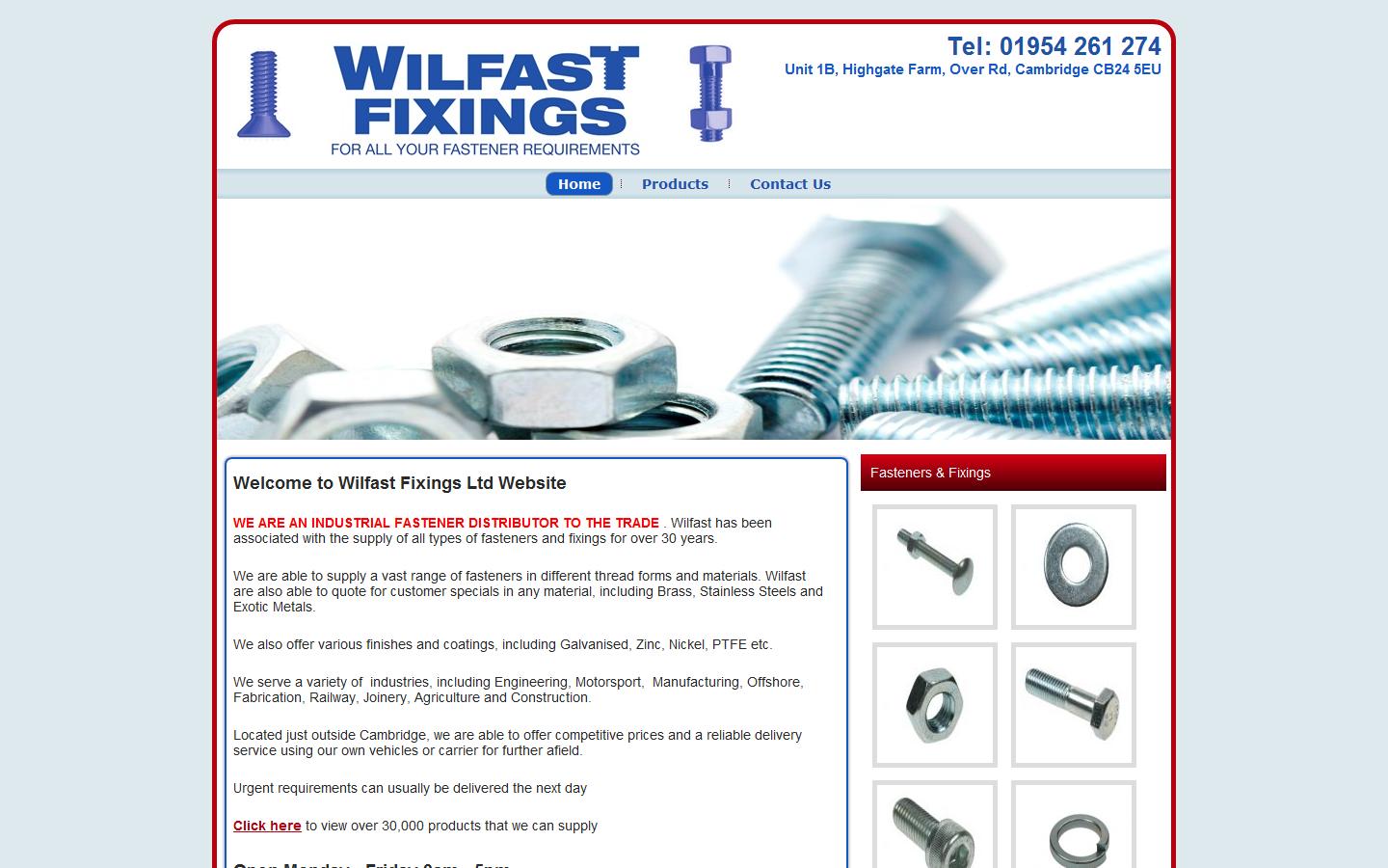 Wilfast Fixings Ltd  Website