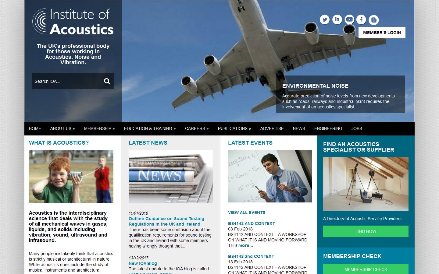 Institute of Acoustics Ltd Website