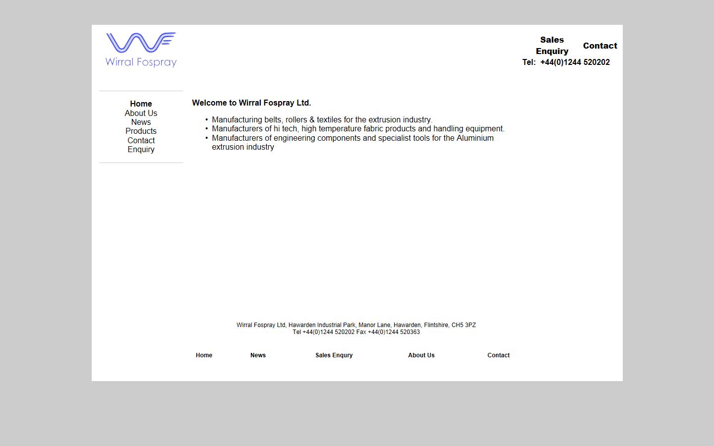 Wirral Fospray Ltd Website