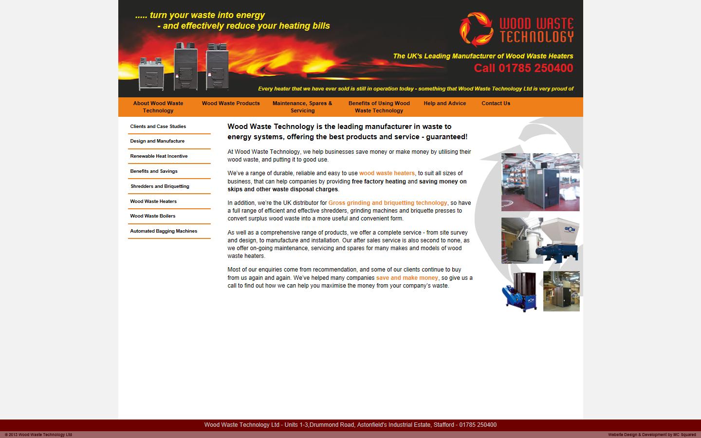 Wood Waste Technology Ltd Website