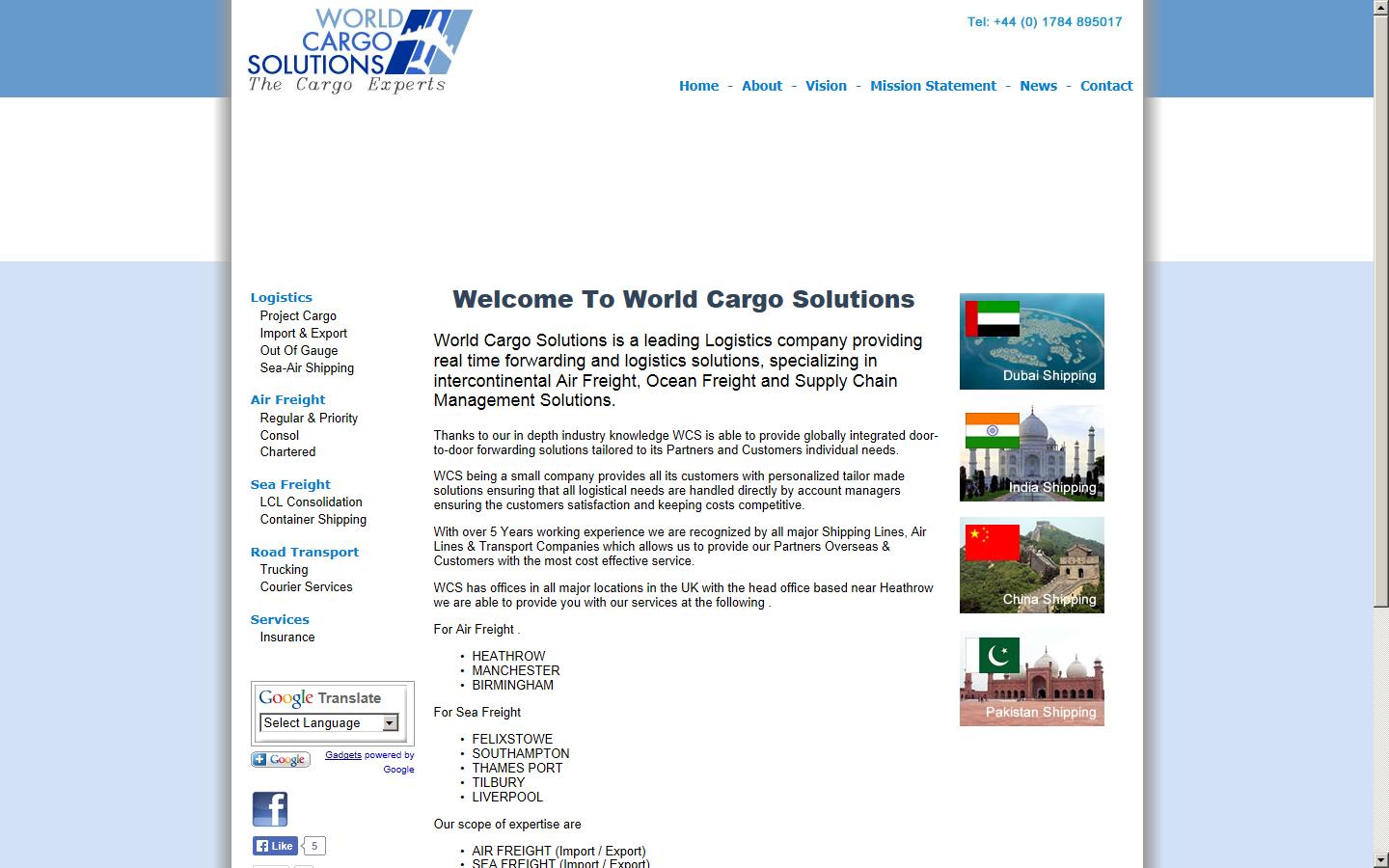 World Cargo Solutions Limited Website