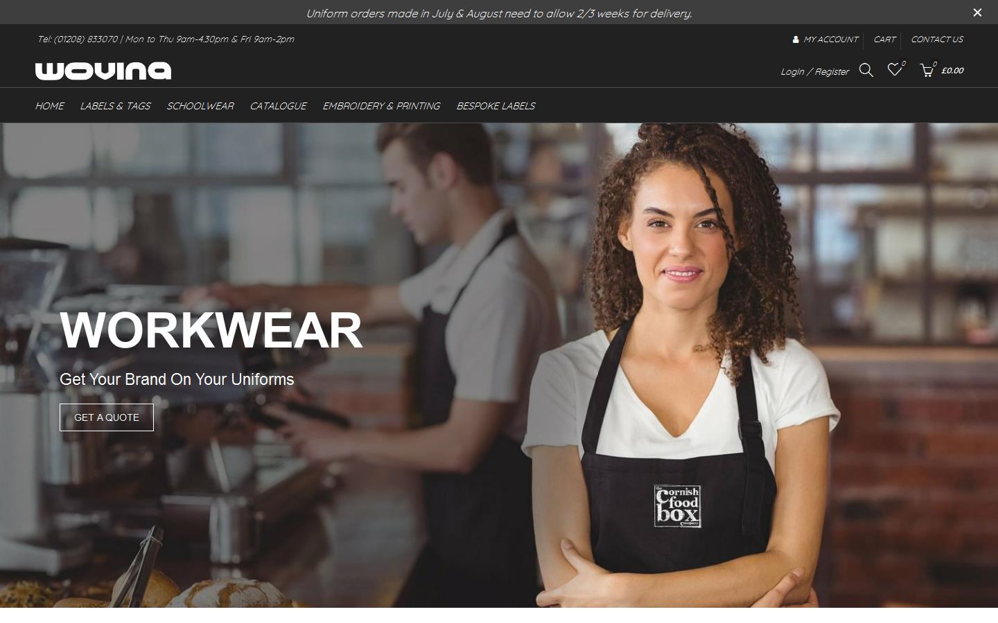 Wovina Woven Labels - Bodmin Website