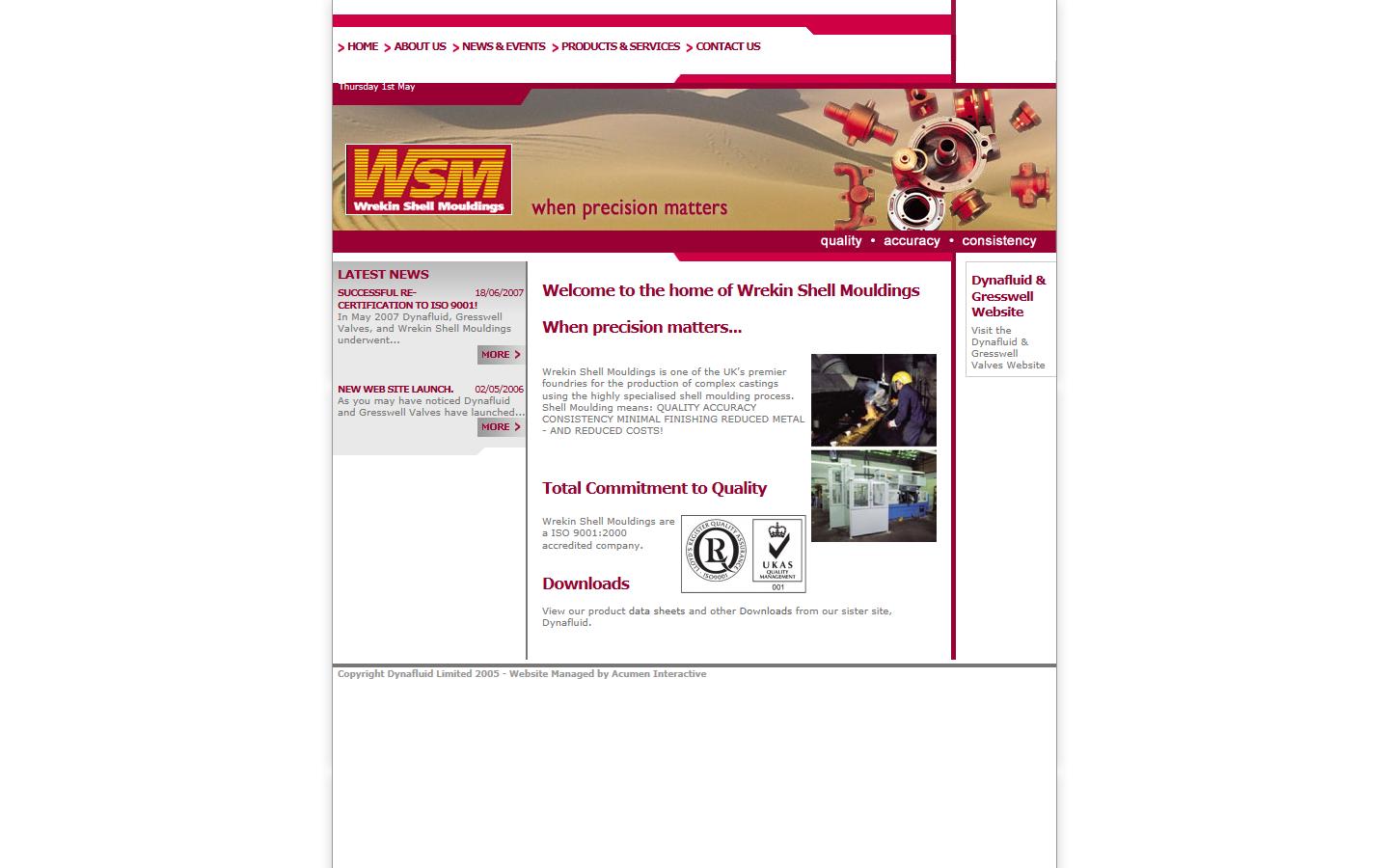 Wrekin Shell Mouldings Ltd Website