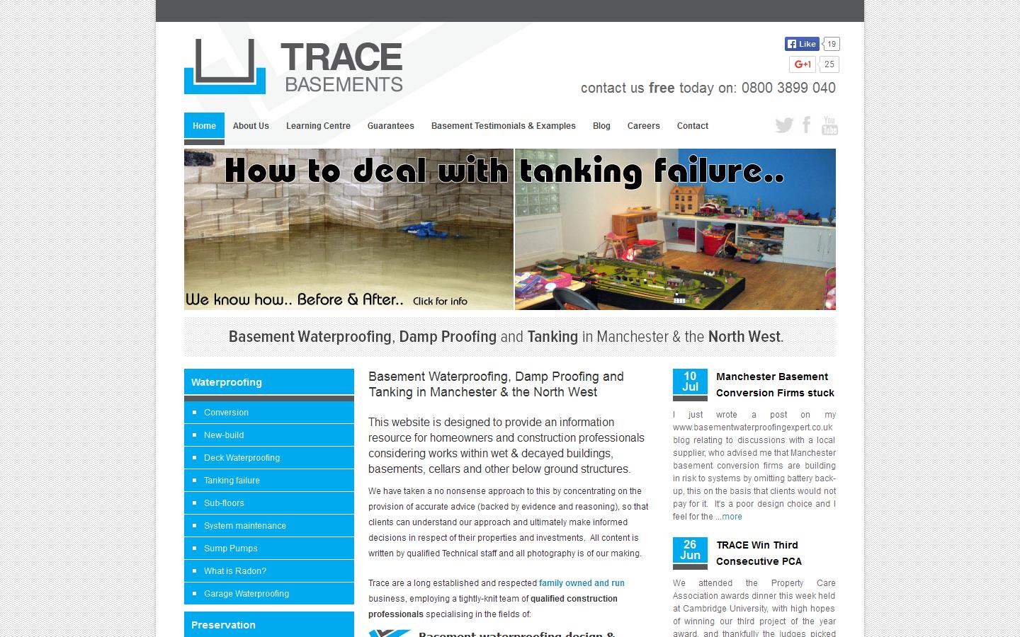 Trace Basement Systems Website