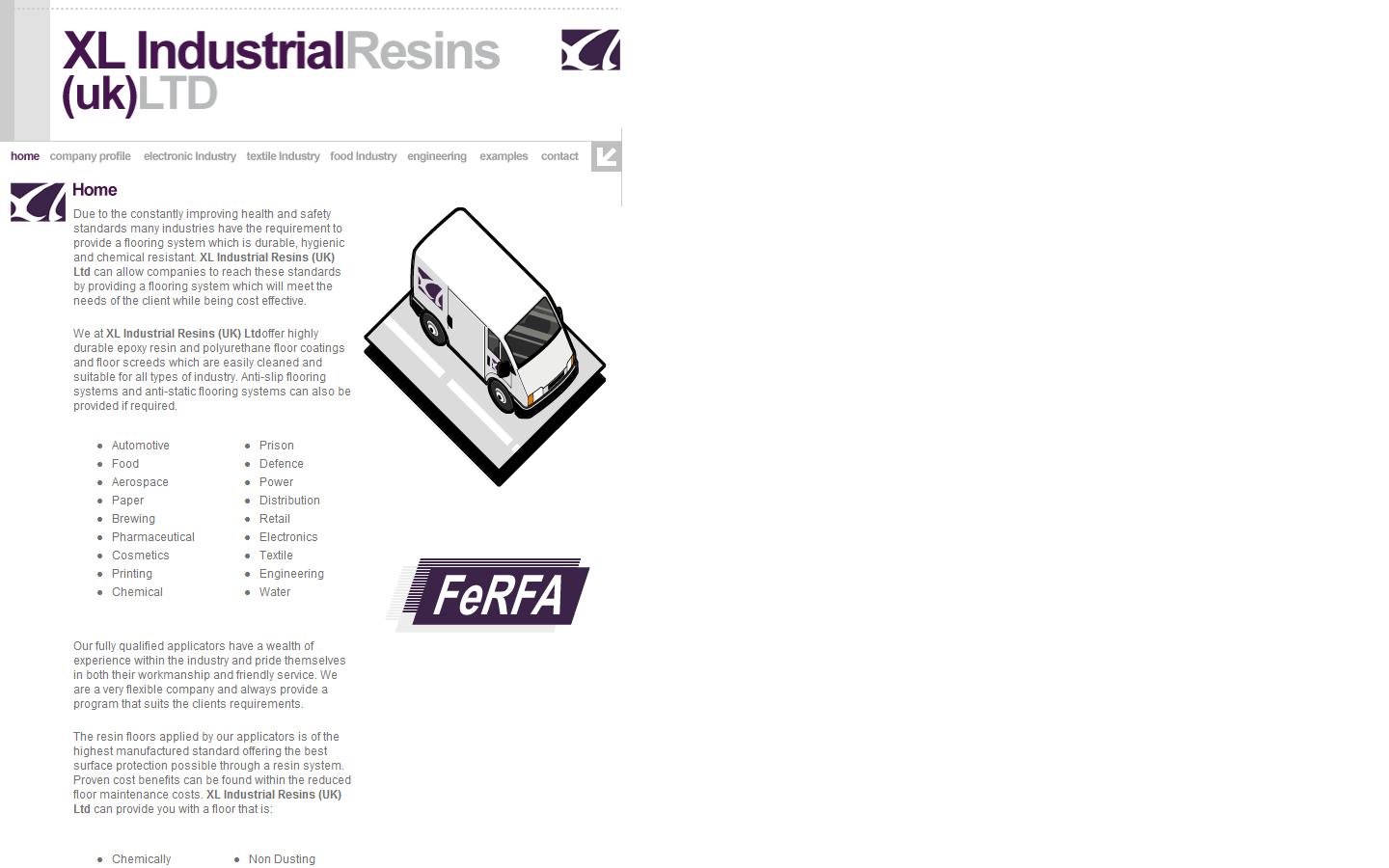 XL Industrial Resins UK Ltd  Website