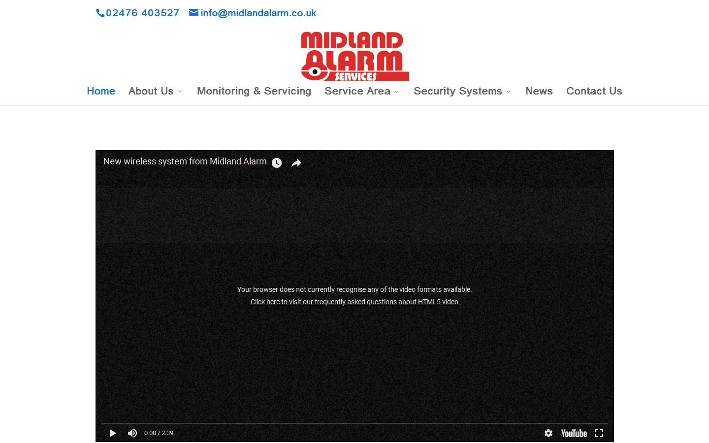 Midland Alarm Services Ltd Website