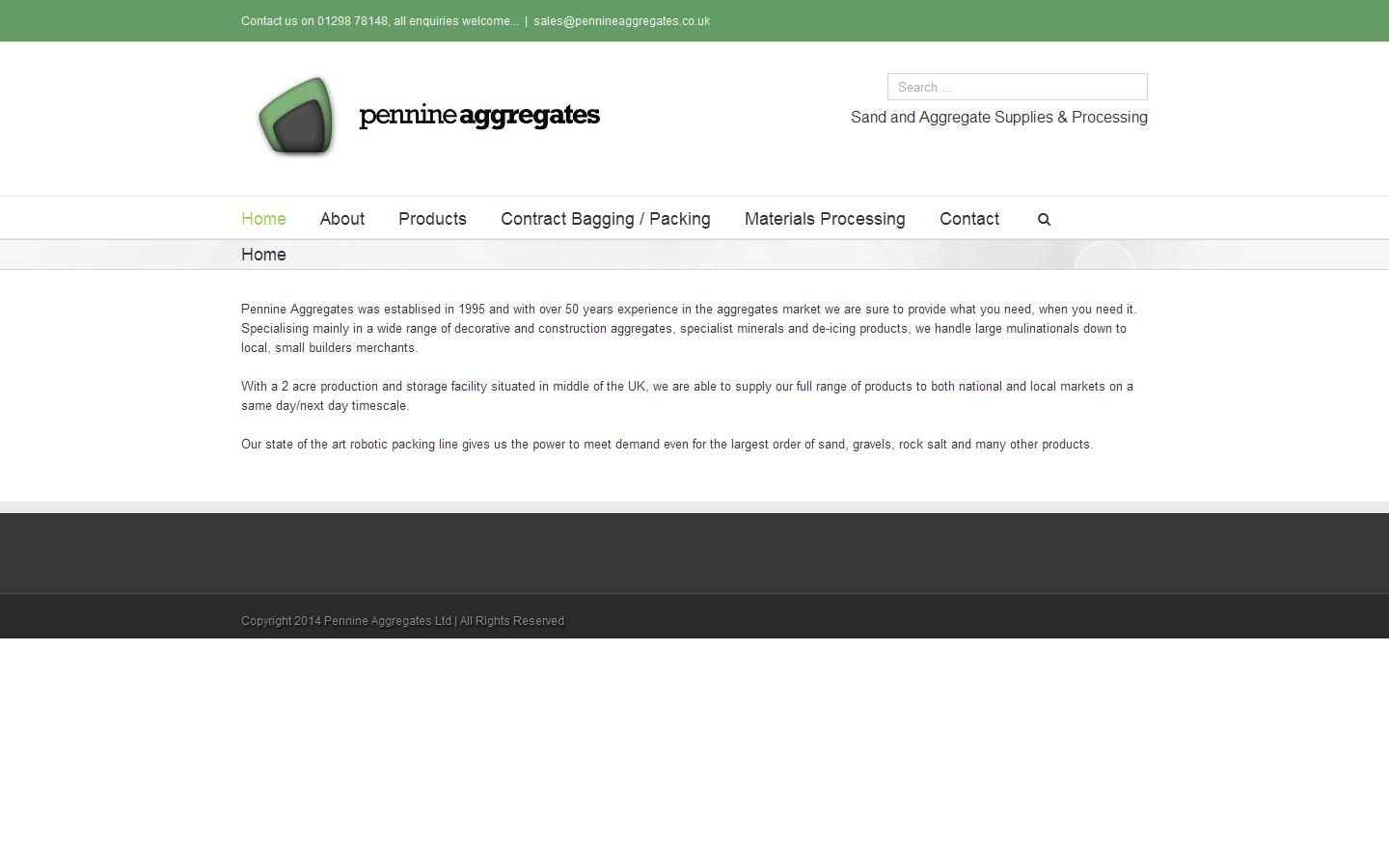 Pennine Aggregates Ltd Website