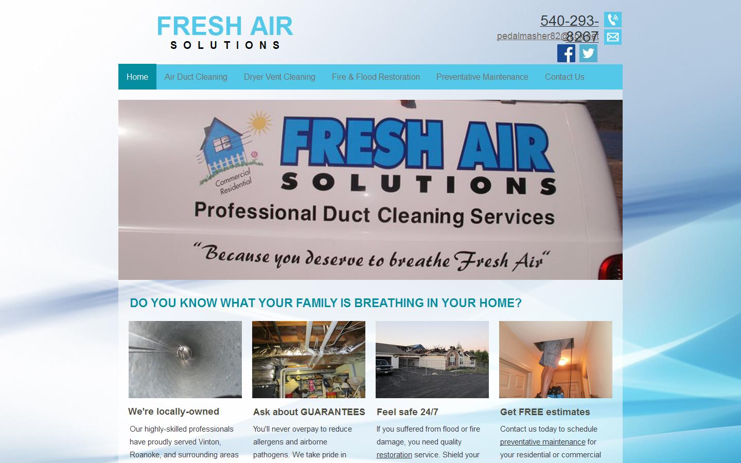 Fresh Air Solutions Website