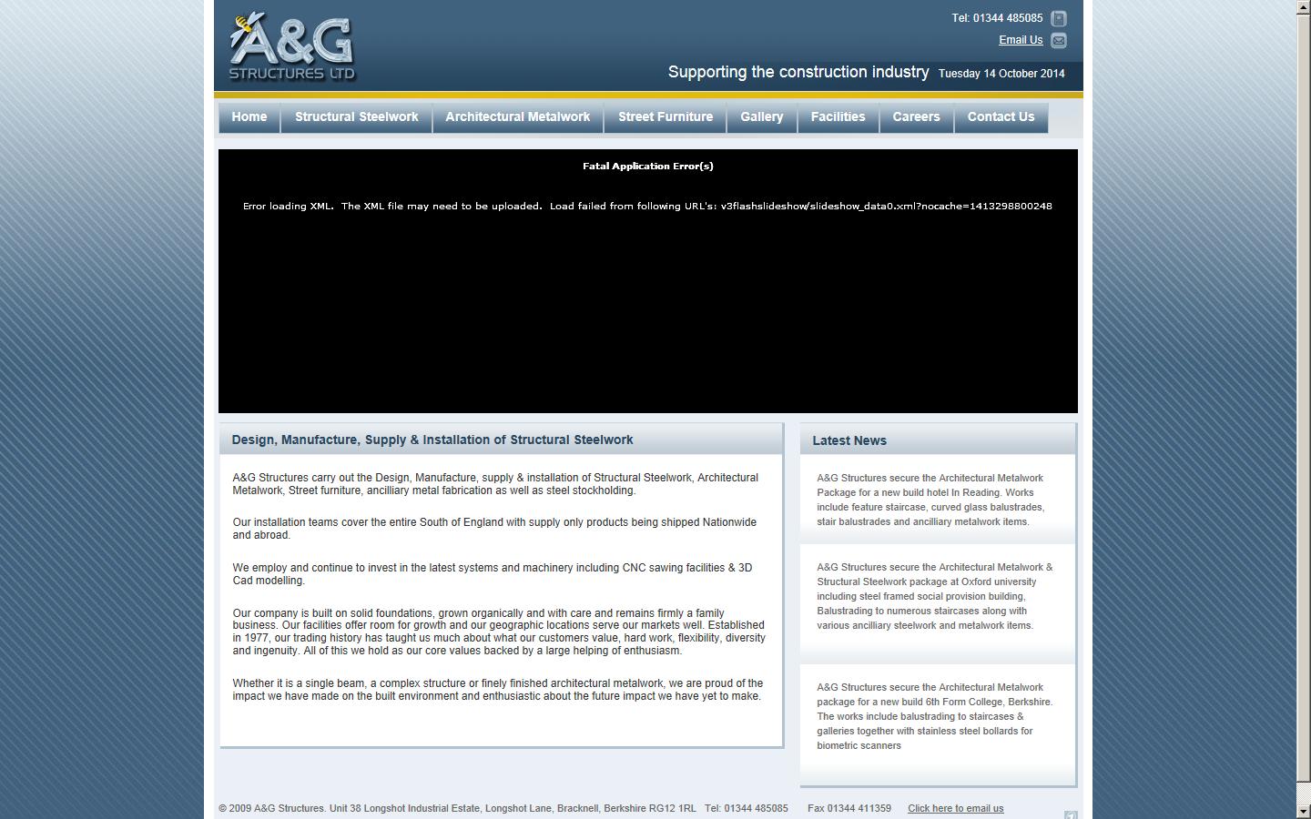 A&G Structures Ltd Website