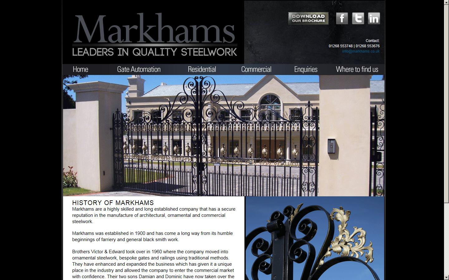A Markham & Sons Ltd Website