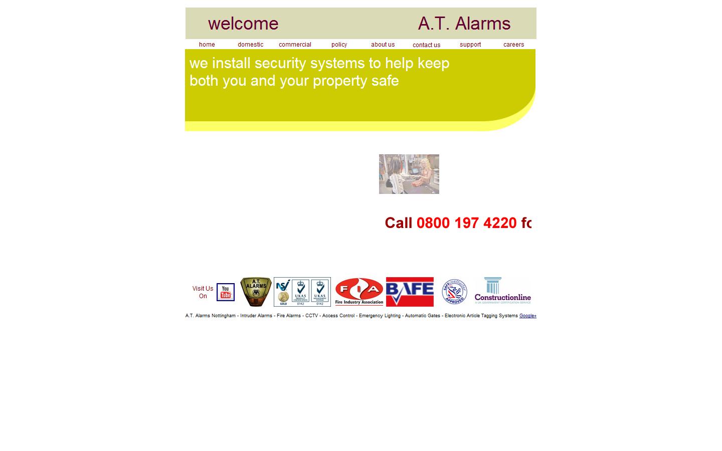 A.T. Alarms Ltd Website