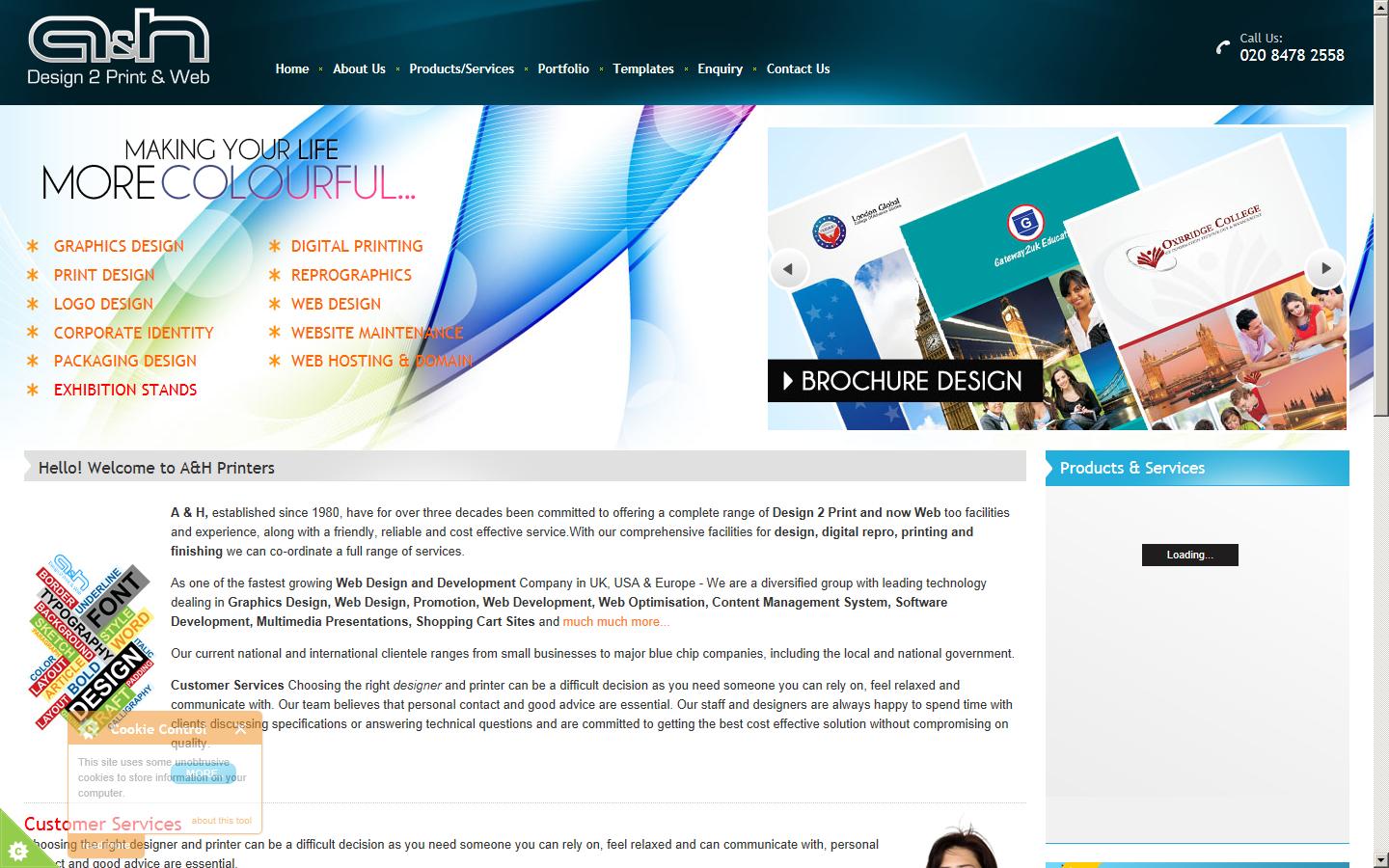 A&H Printers Website