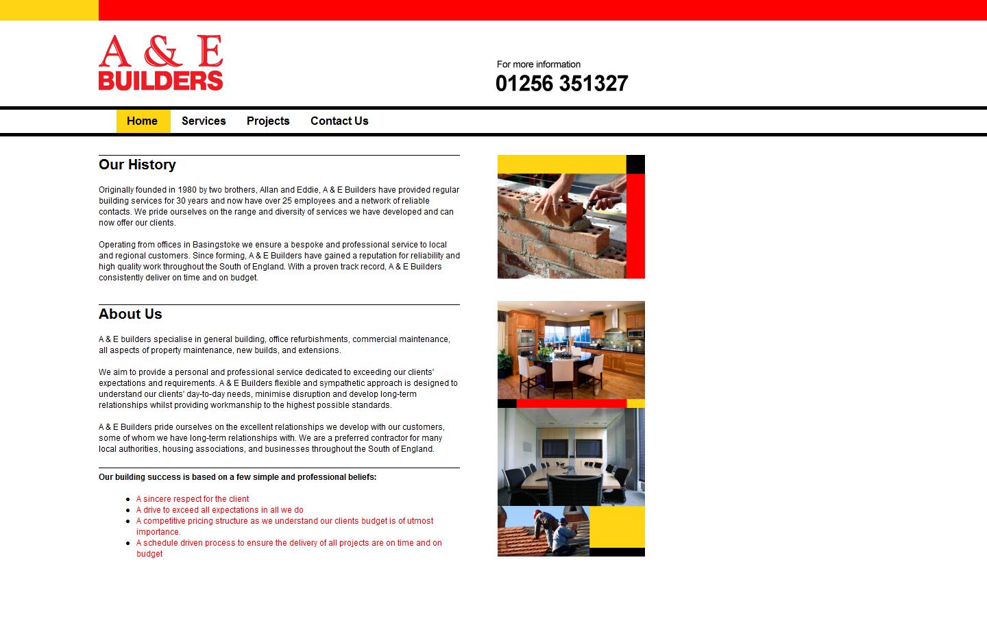 A & E Builders Ltd Website