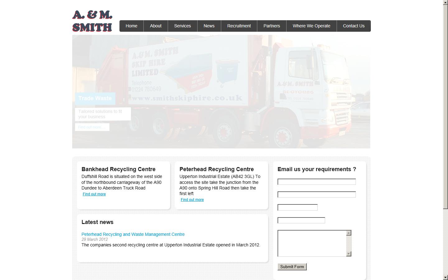 A & M Smith Skip Hire Website