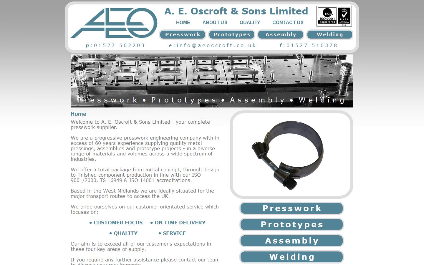 A E Oscroft & Sons Ltd Website