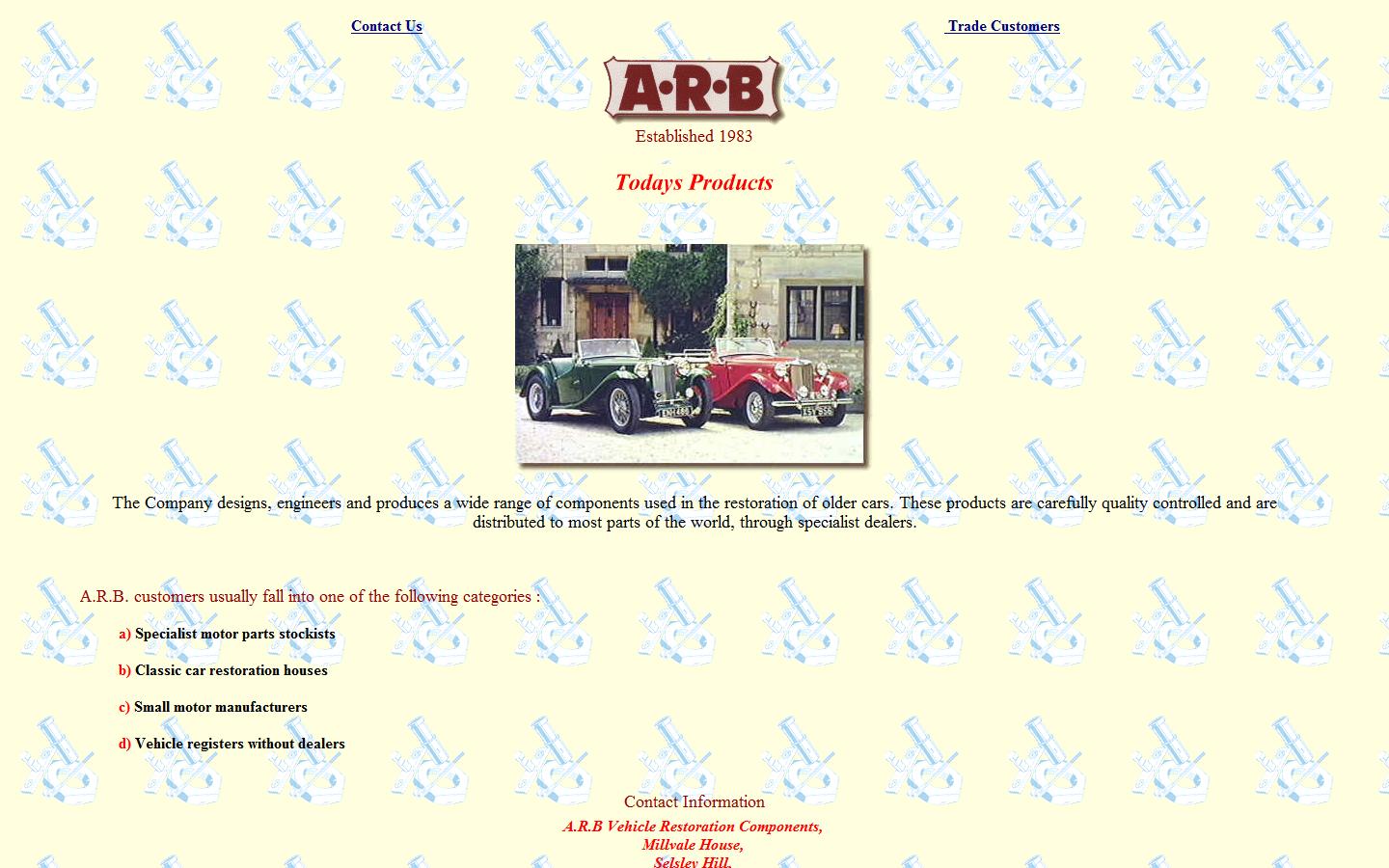 A.R.B Vehicle Restoration Components Website