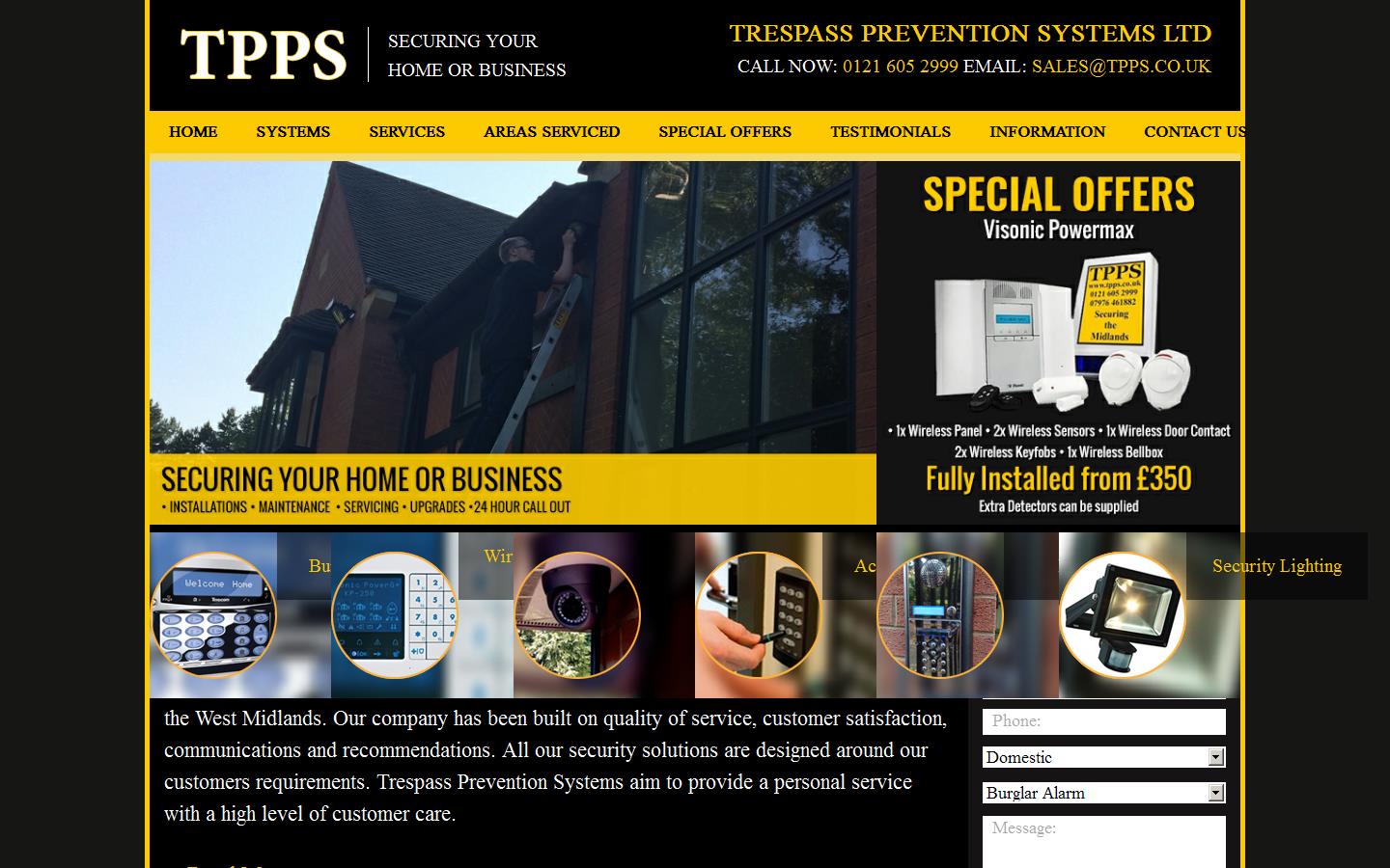 TPPS Trespass Prevention Systems ltd Website