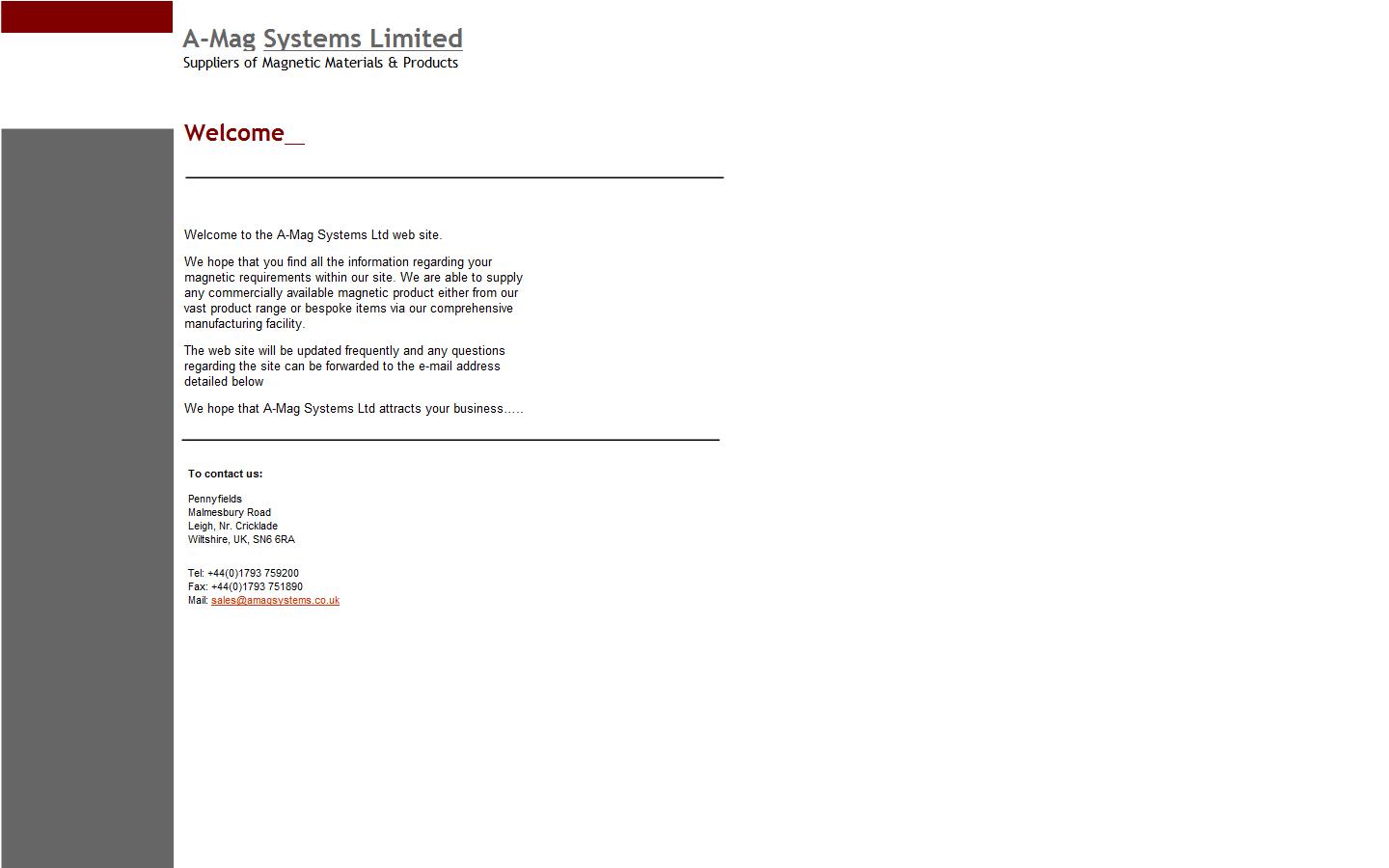 A-Mag Systems Ltd Website