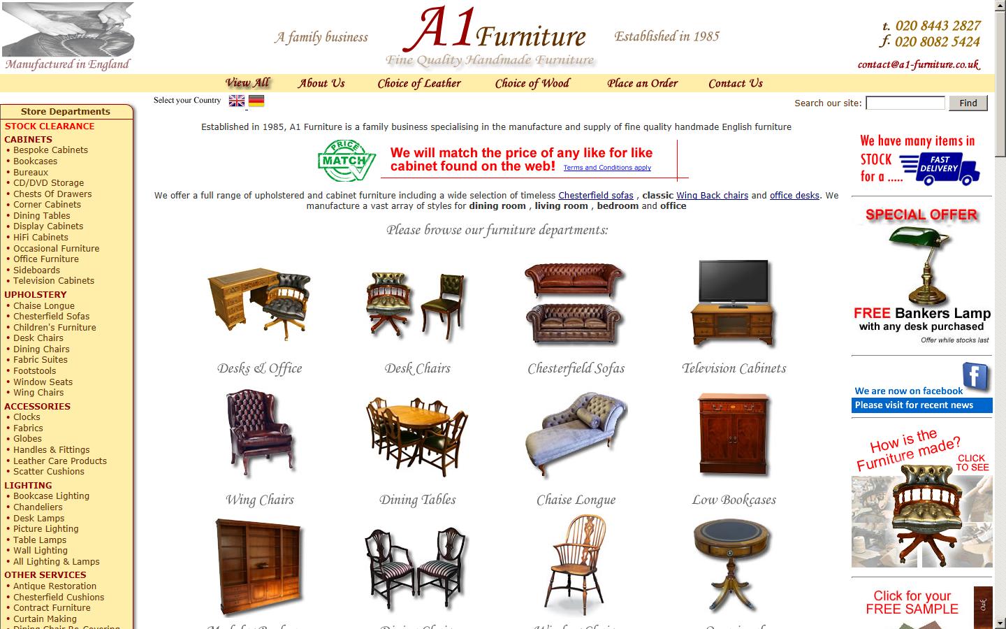 A1 Furniture England Ltd. Website