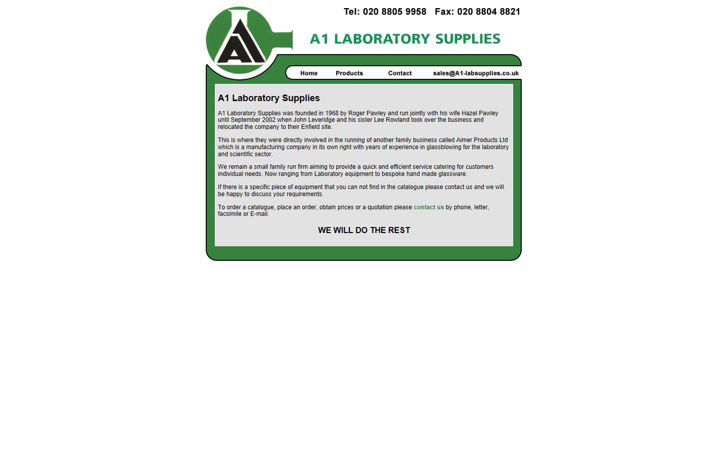 A1 Laboratory Supplies Website