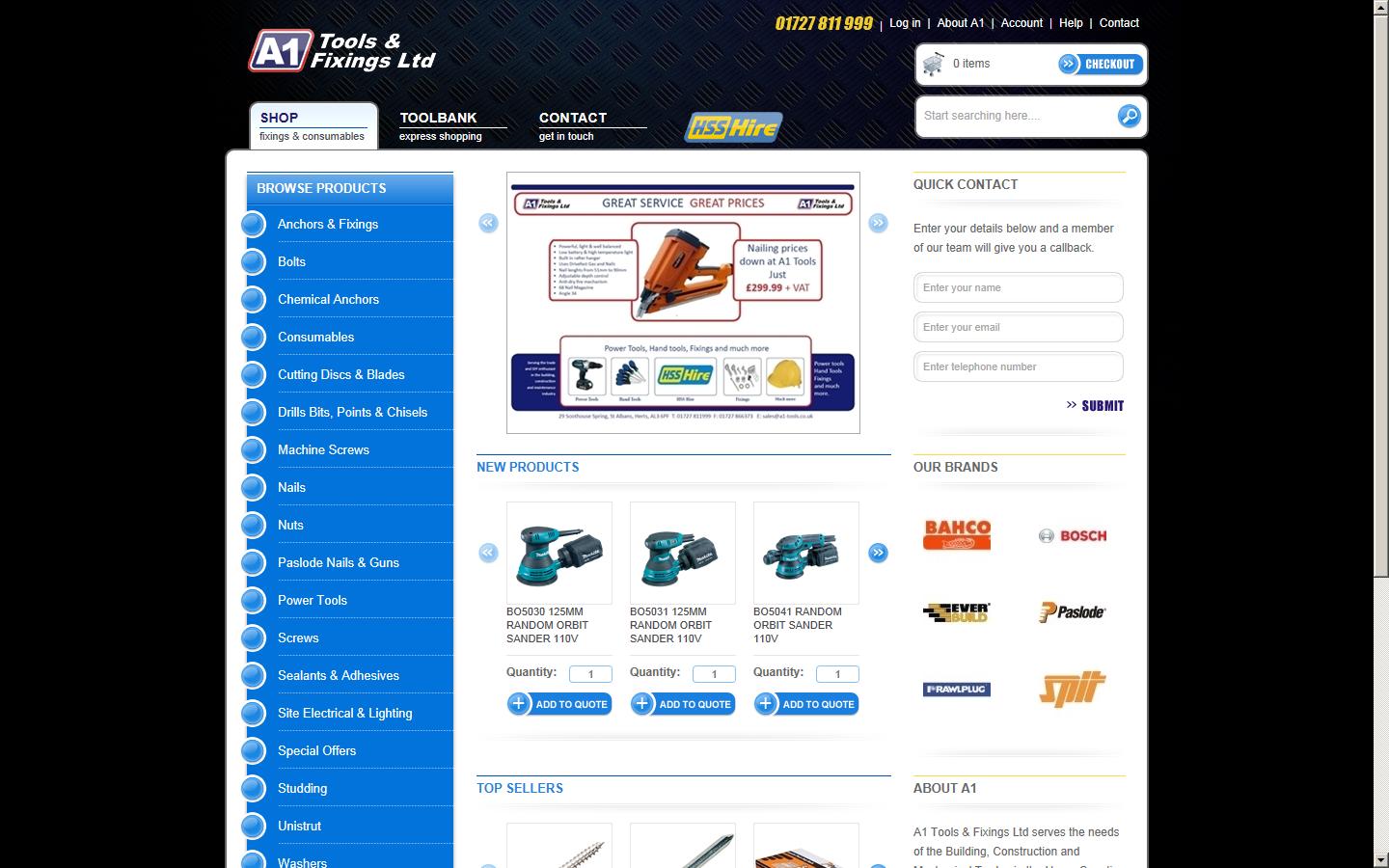 A1 Tools and Fixings Ltd  Website