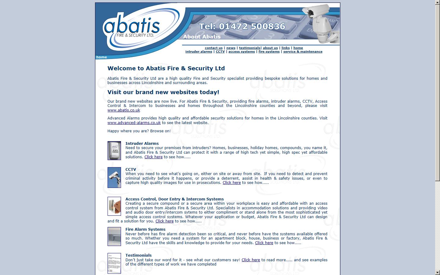 Abatis Fire & Security Ltd Website