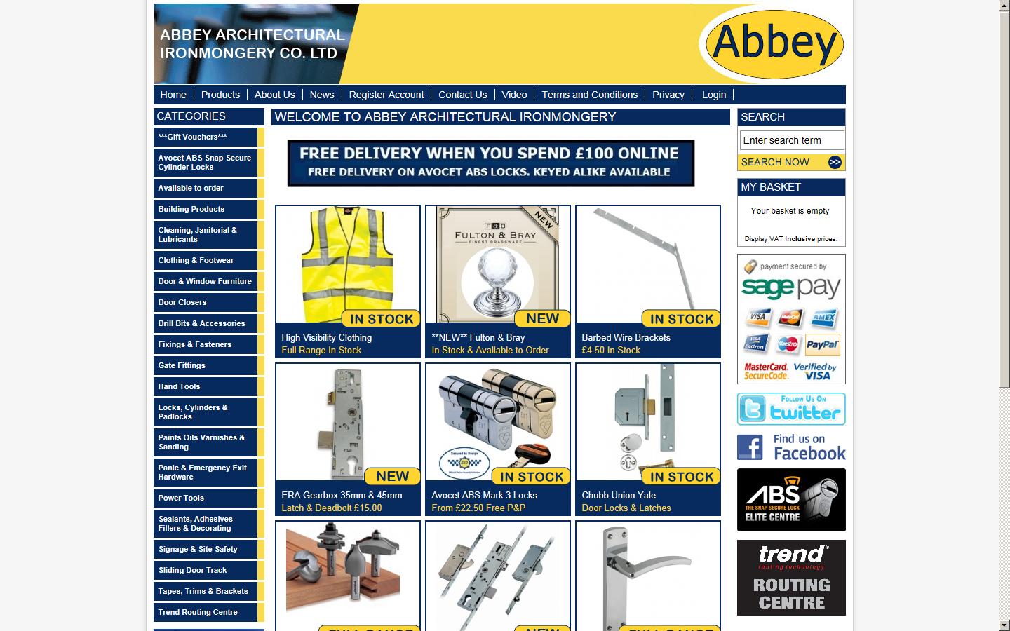 Abbey Architectural Ironmongery Company Ltd Website