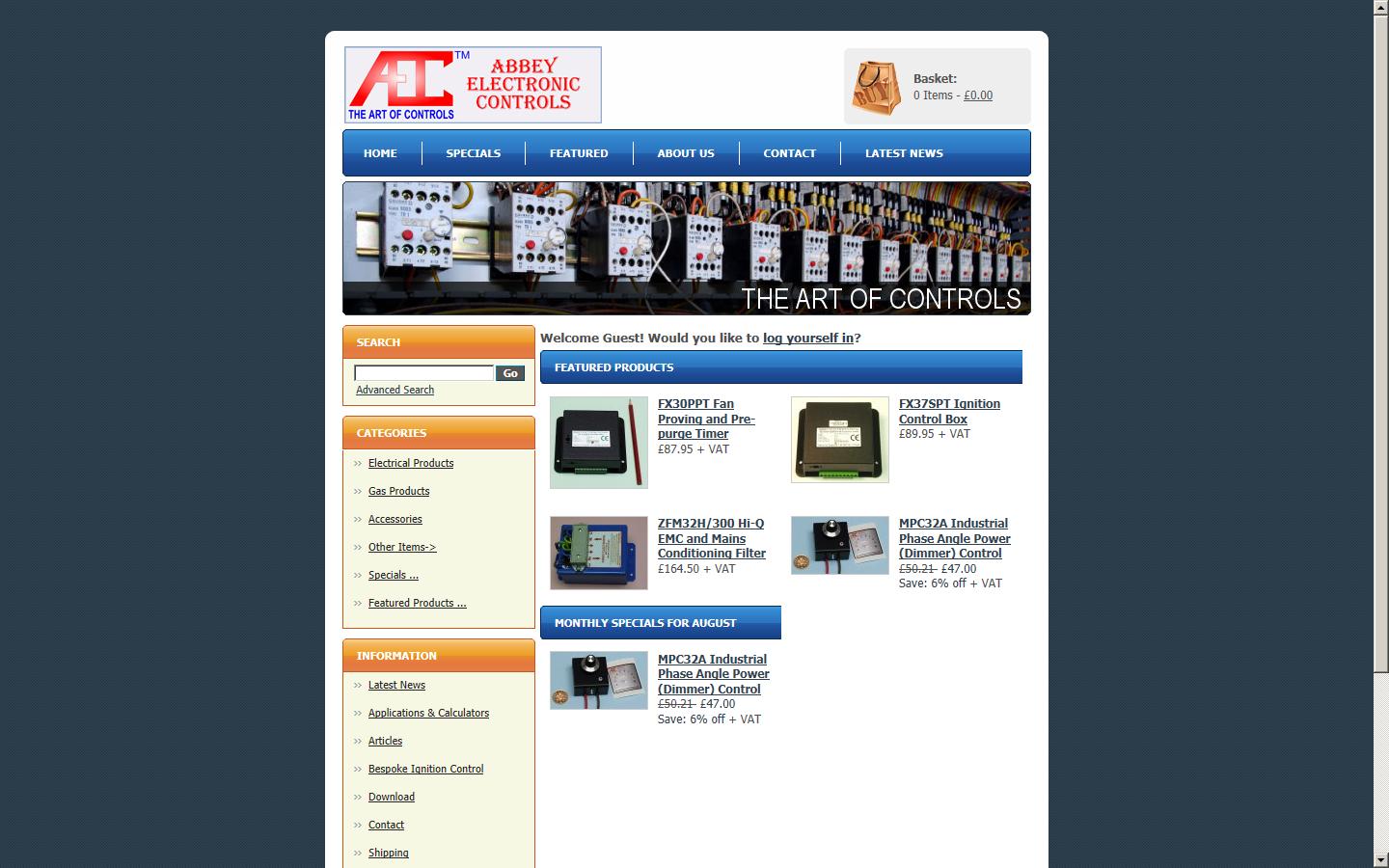 Abbey Electronic Controls Ltd Website