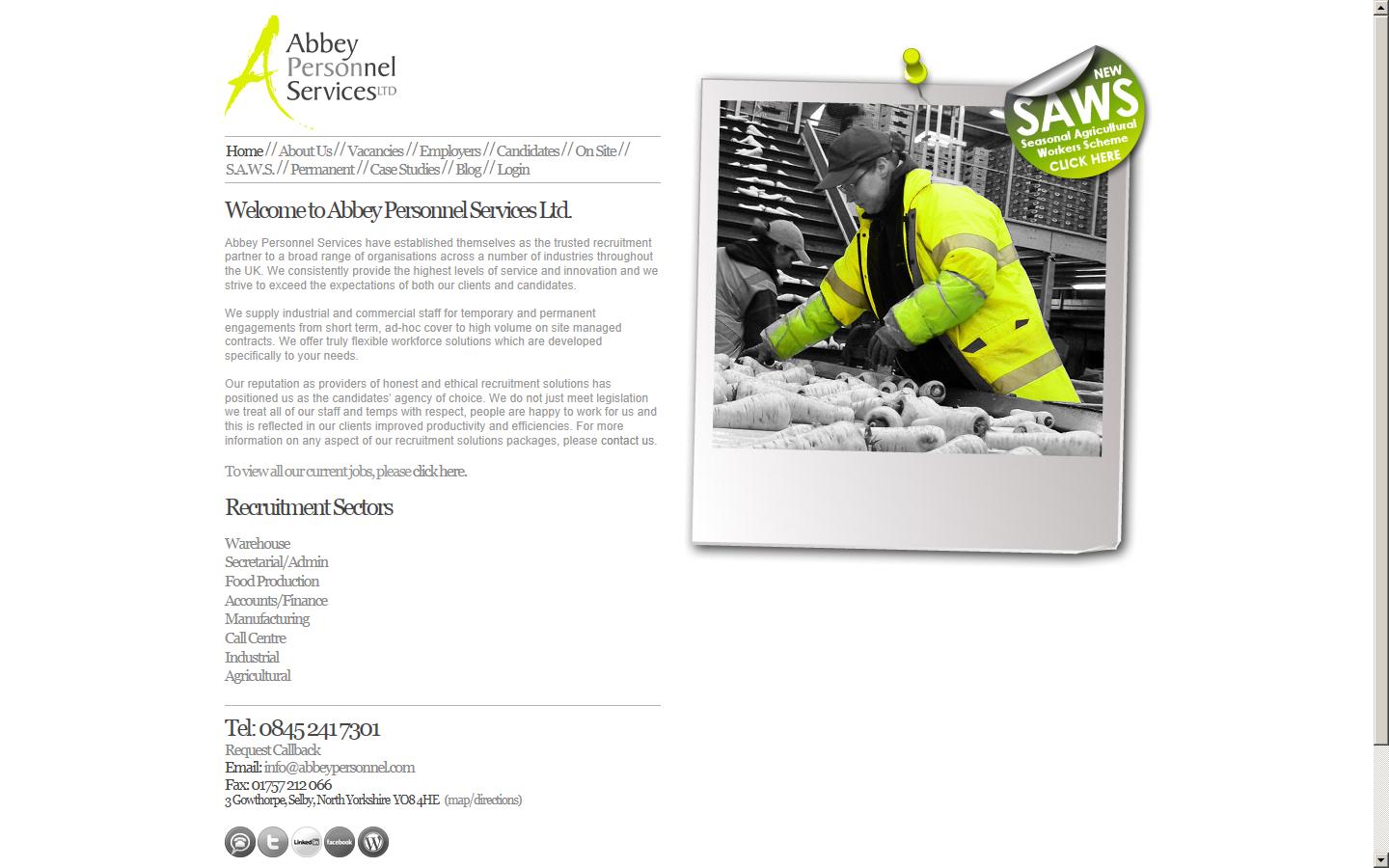 Abbey Personnel Services Ltd Website