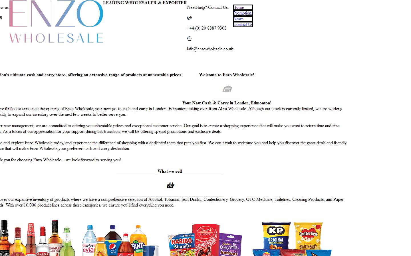 Enzo Wholesales Ltd  Website