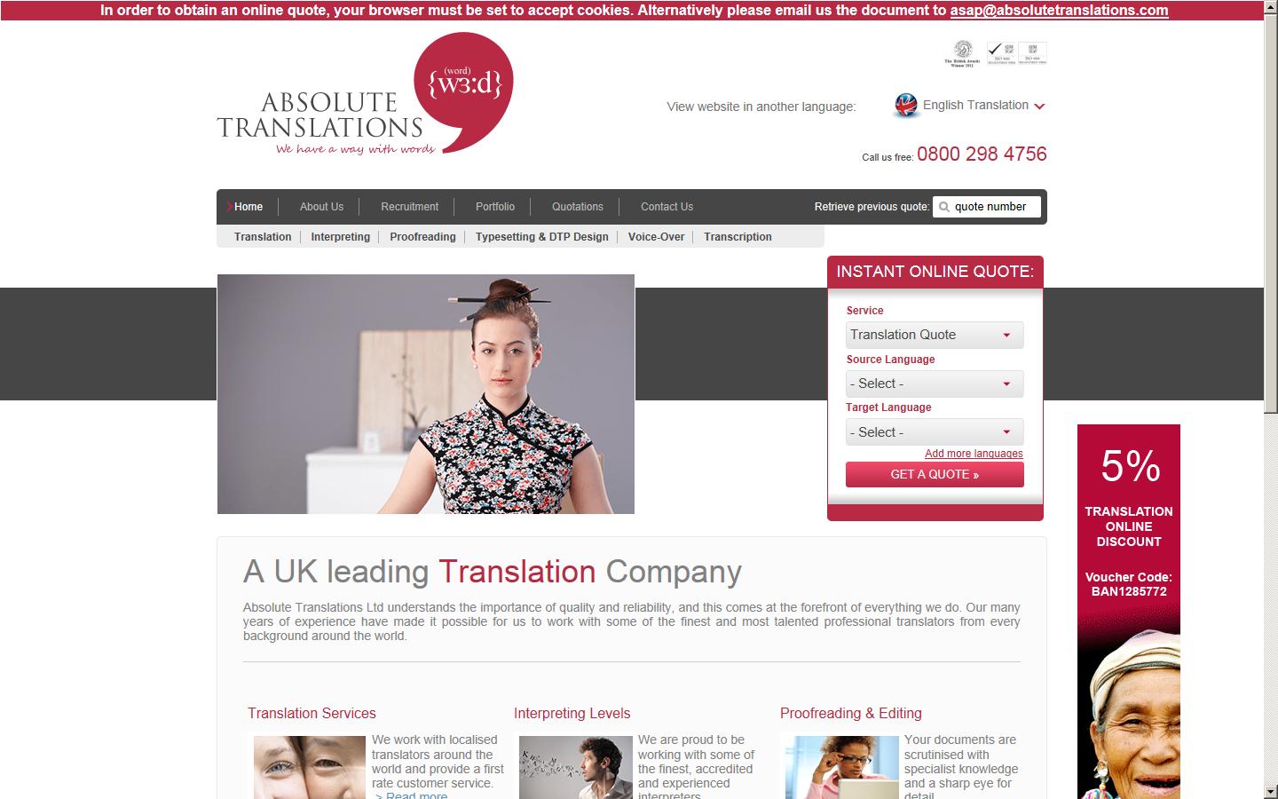 Absolute Translations Ltd Website