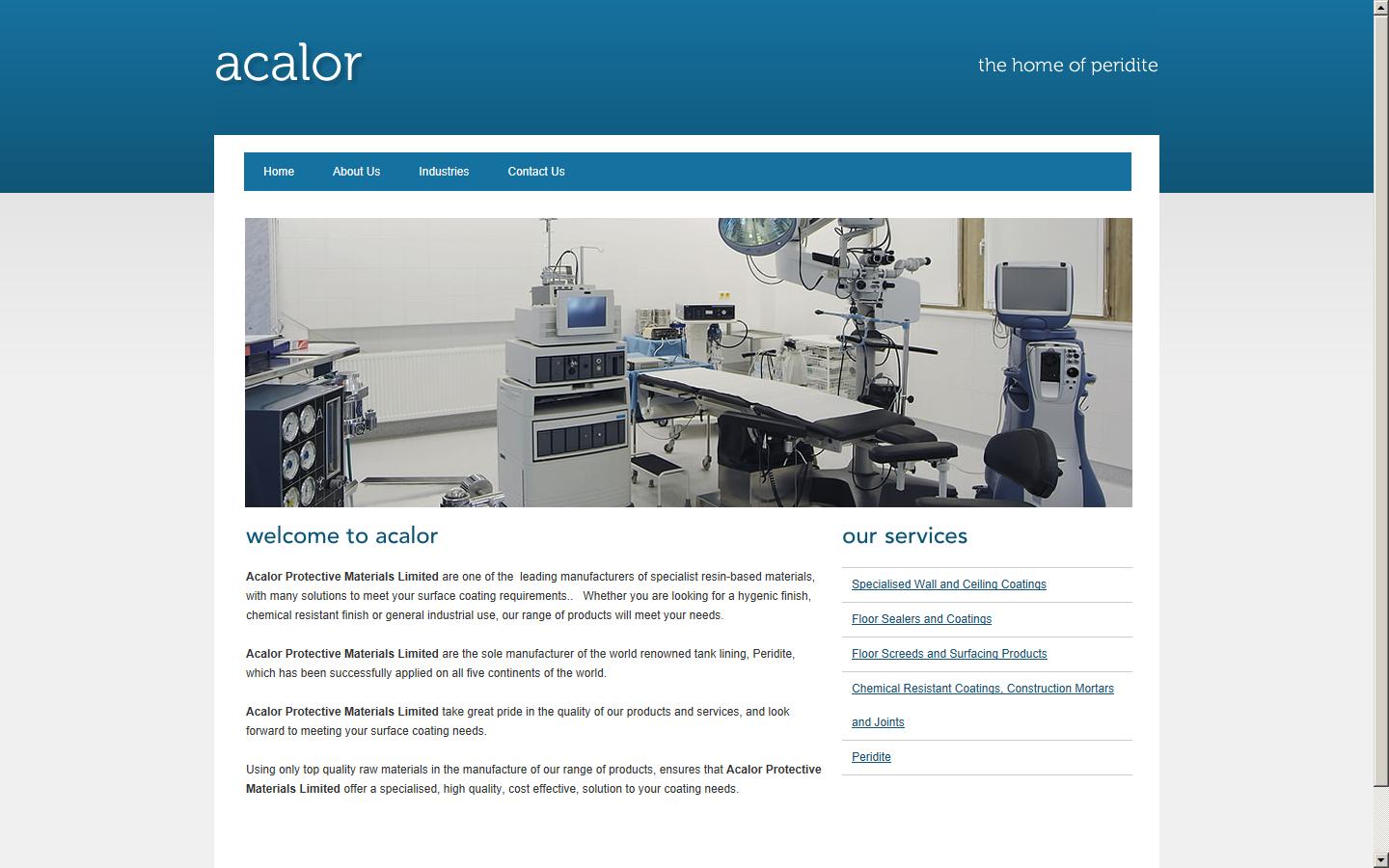 Acalor Protective Materials Ltd Website