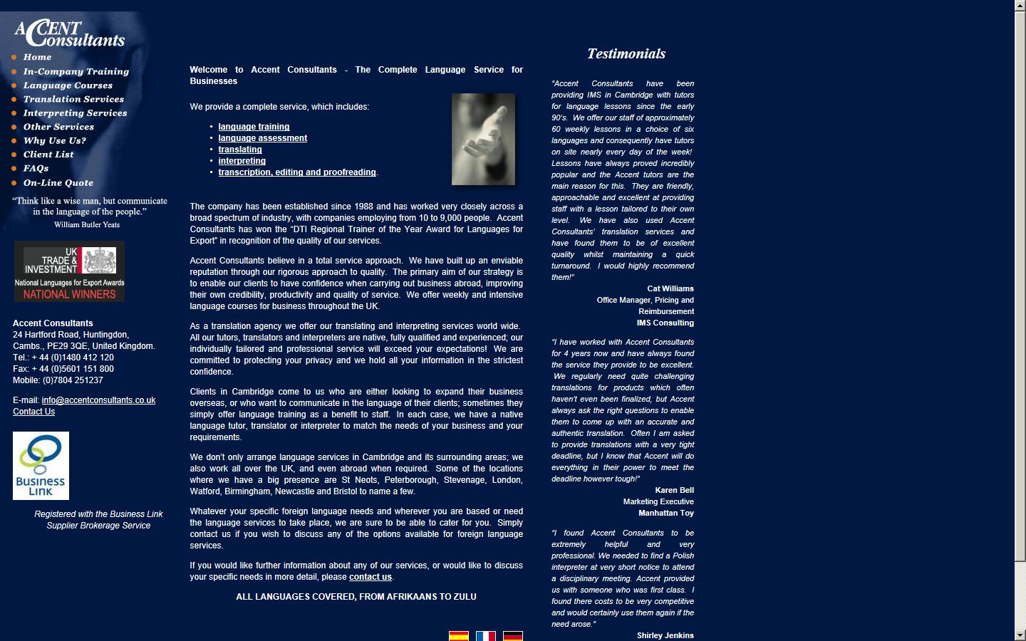 Accent Consultants Website