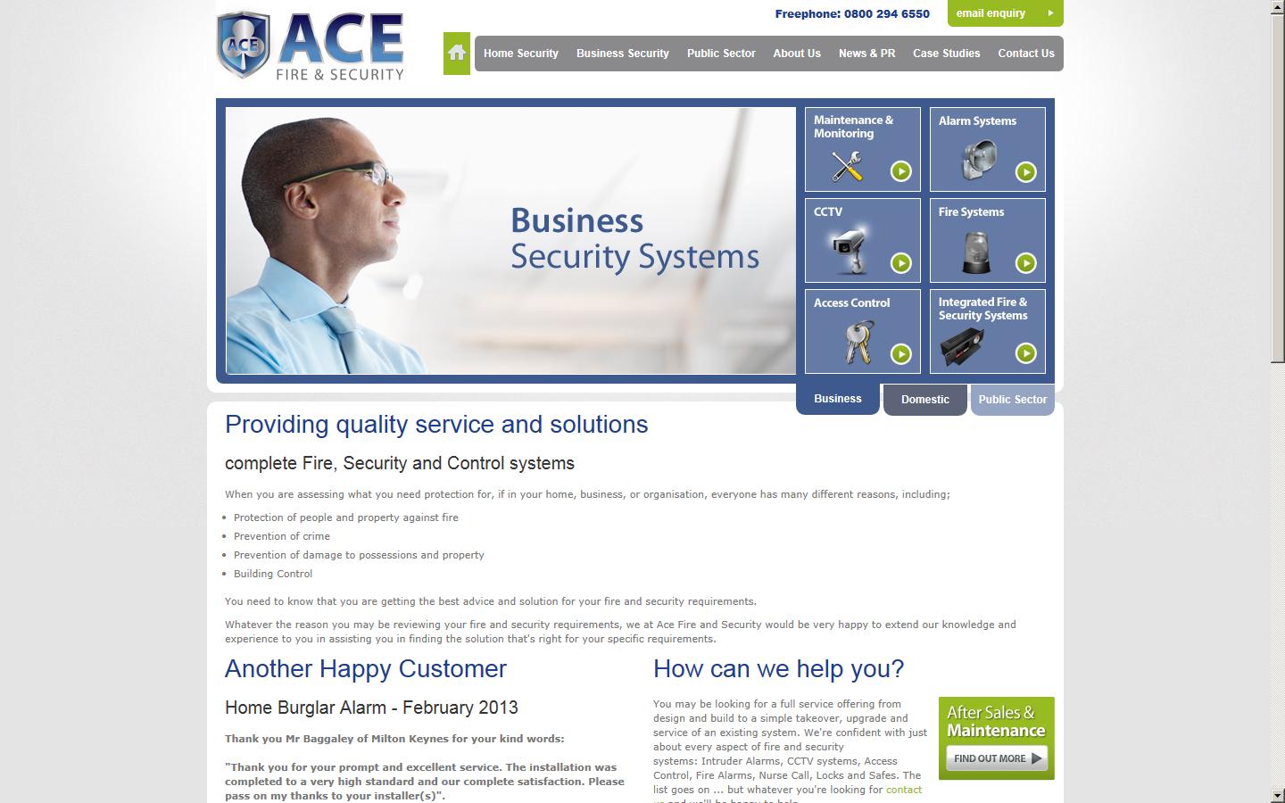 Ace Fire & Security Systems Ltd. - Bedford Website