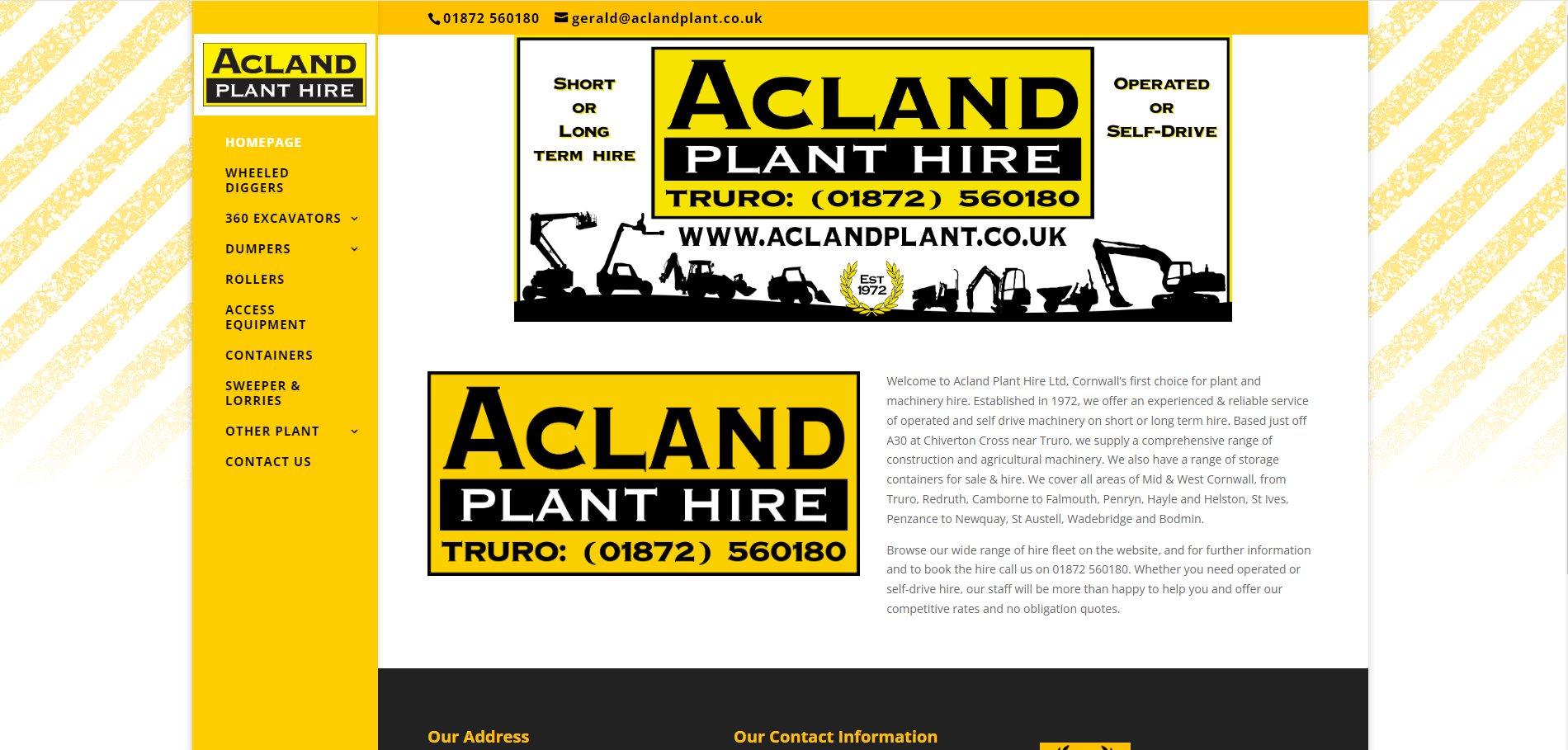 Acland Plant Hire Ltd Website