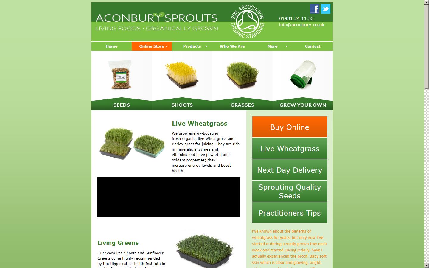 Aconbury Sprouts Ltd Website