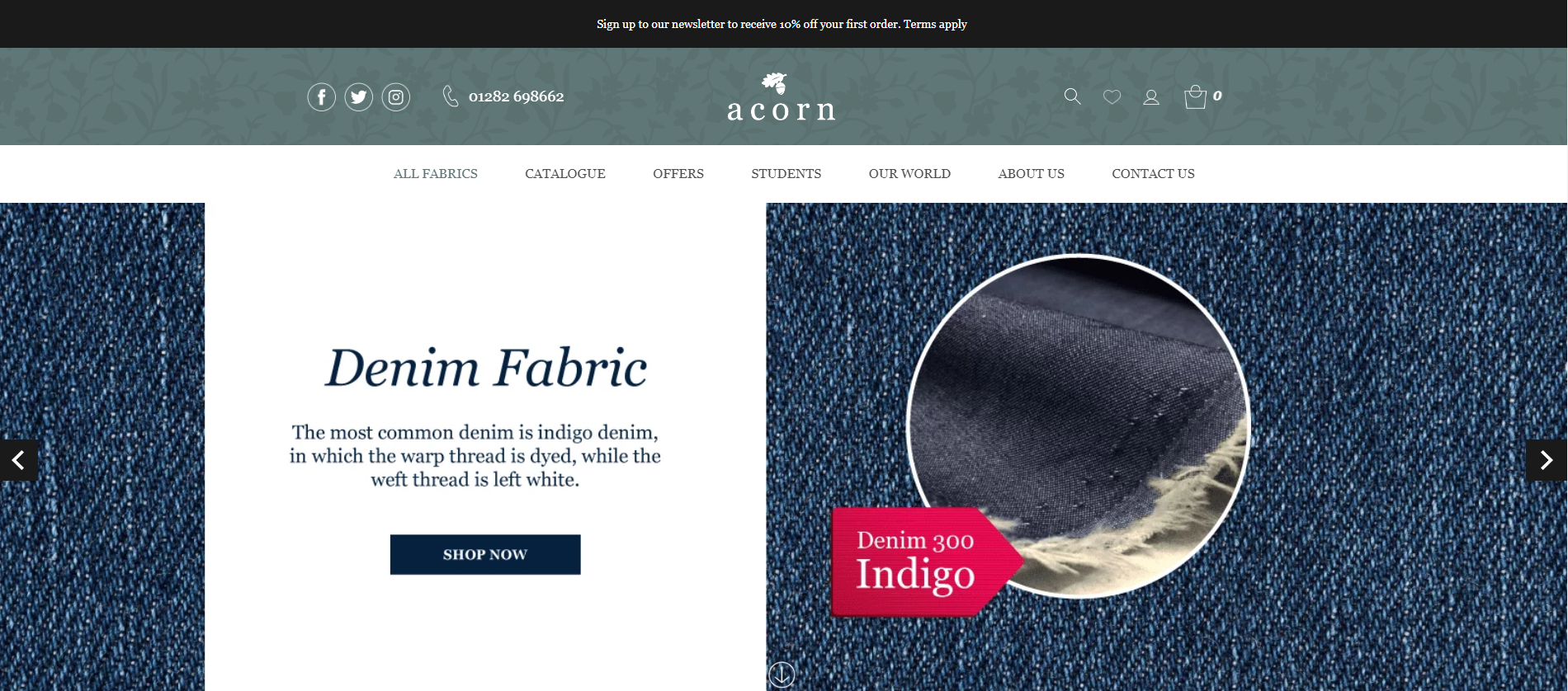 Acorn Fabrics Ltd Website