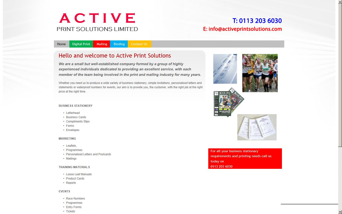 Active Print Solutions Website