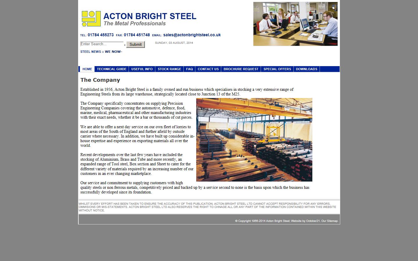 Acton Bright Steel Ltd Website