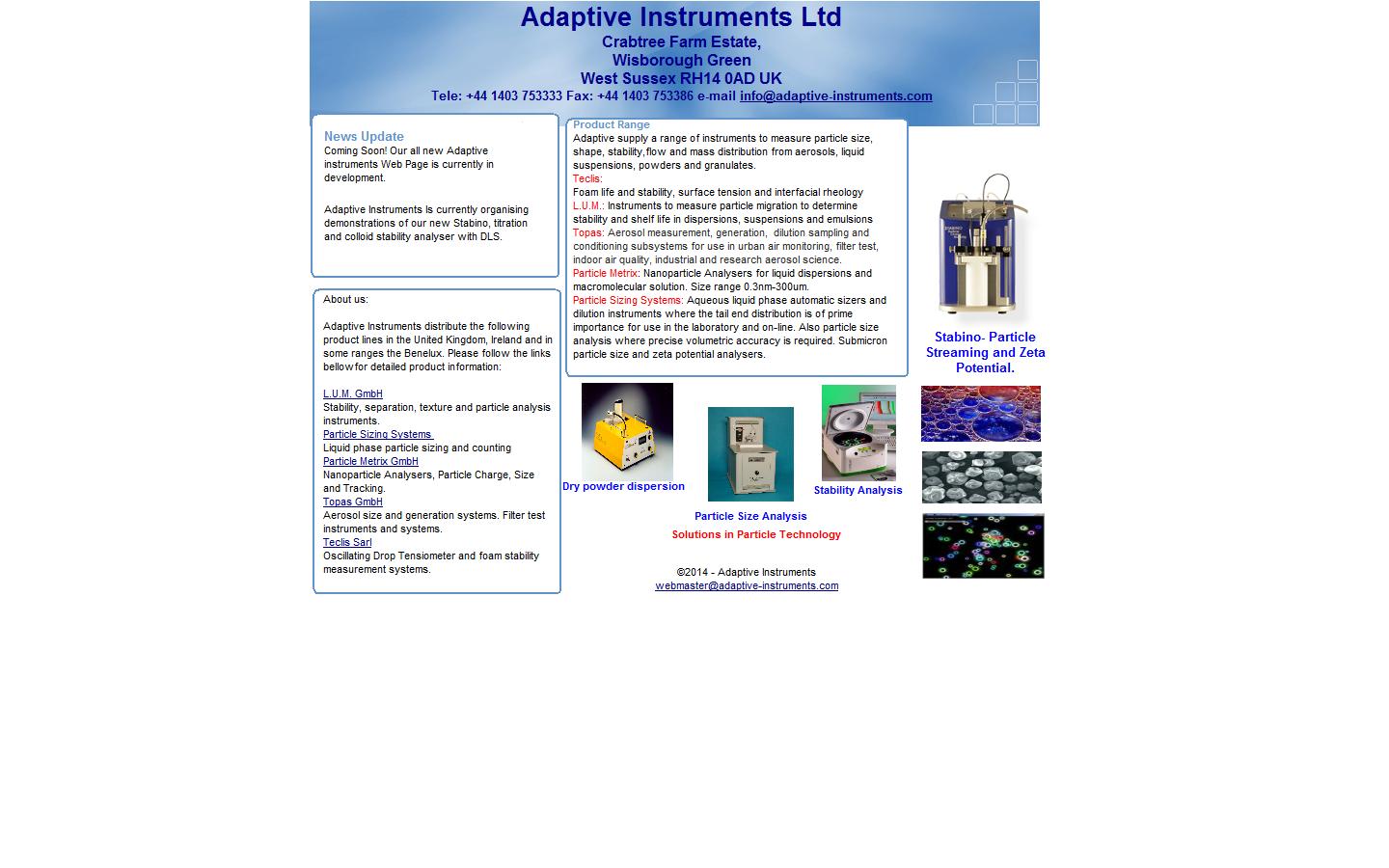 Adaptive Instruments Ltd Website