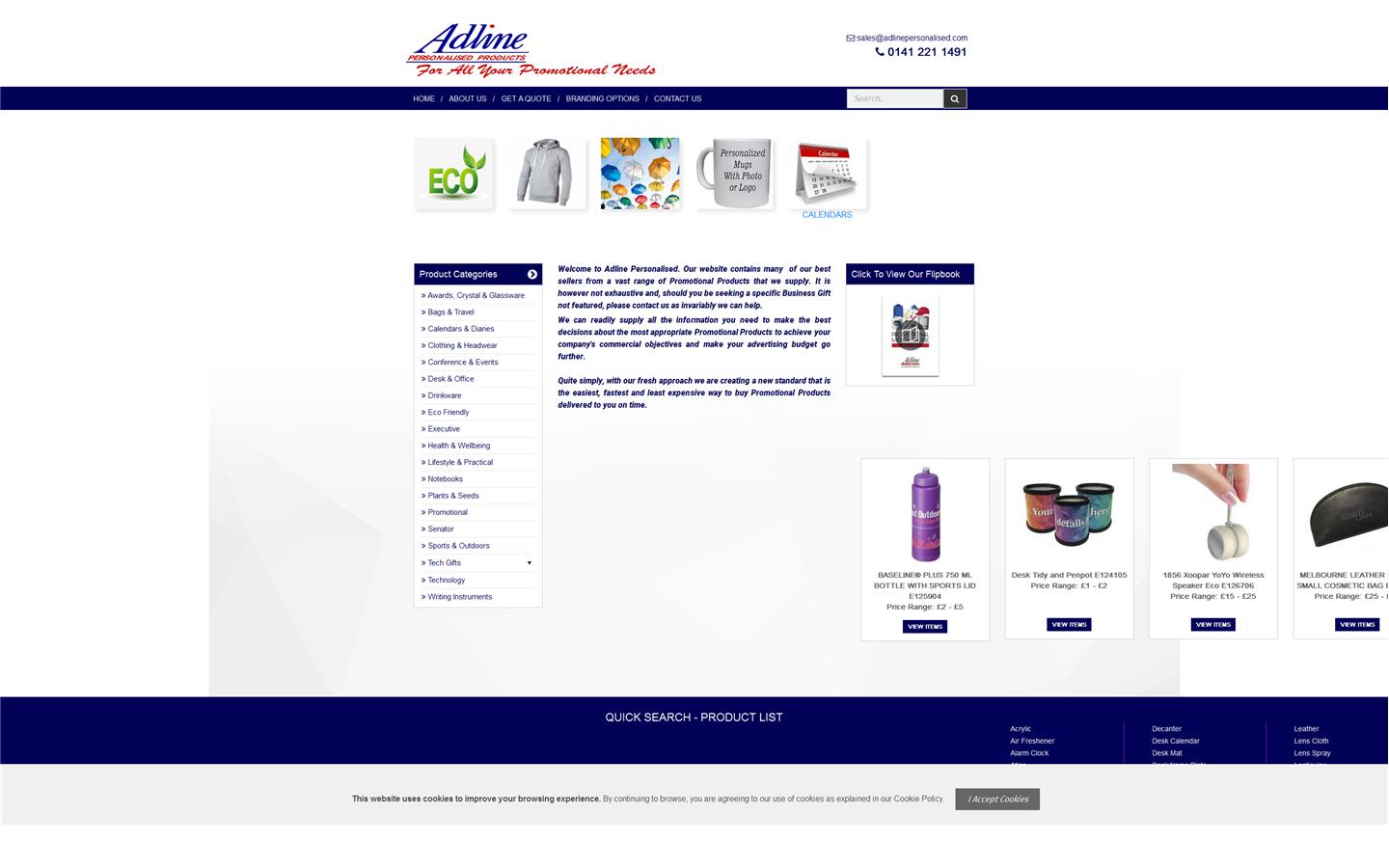 Adline Personalised Products - Glasgow Website