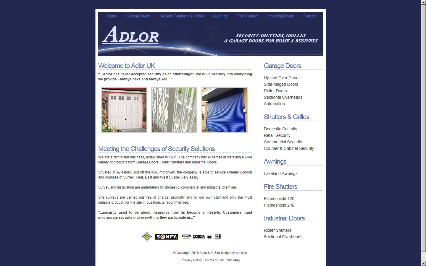 Adlor Garage Door Services Website
