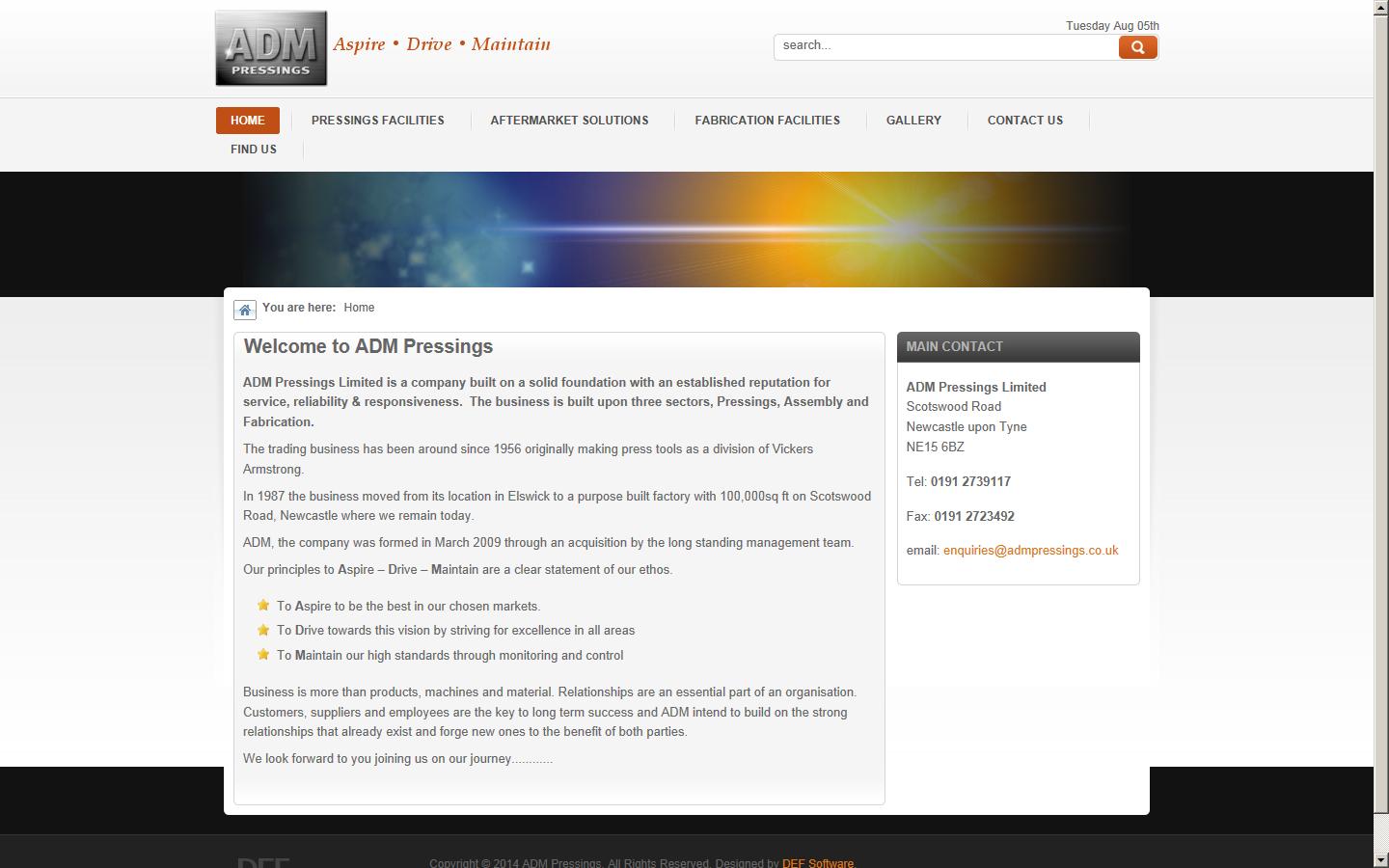 ADM Pressings Ltd Website