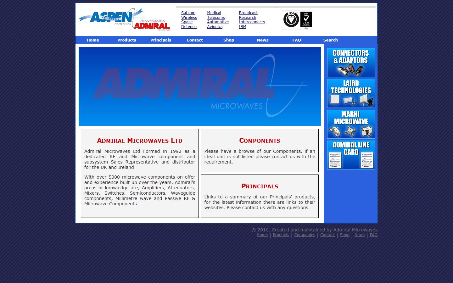 Admiral Microwaves Ltd Website