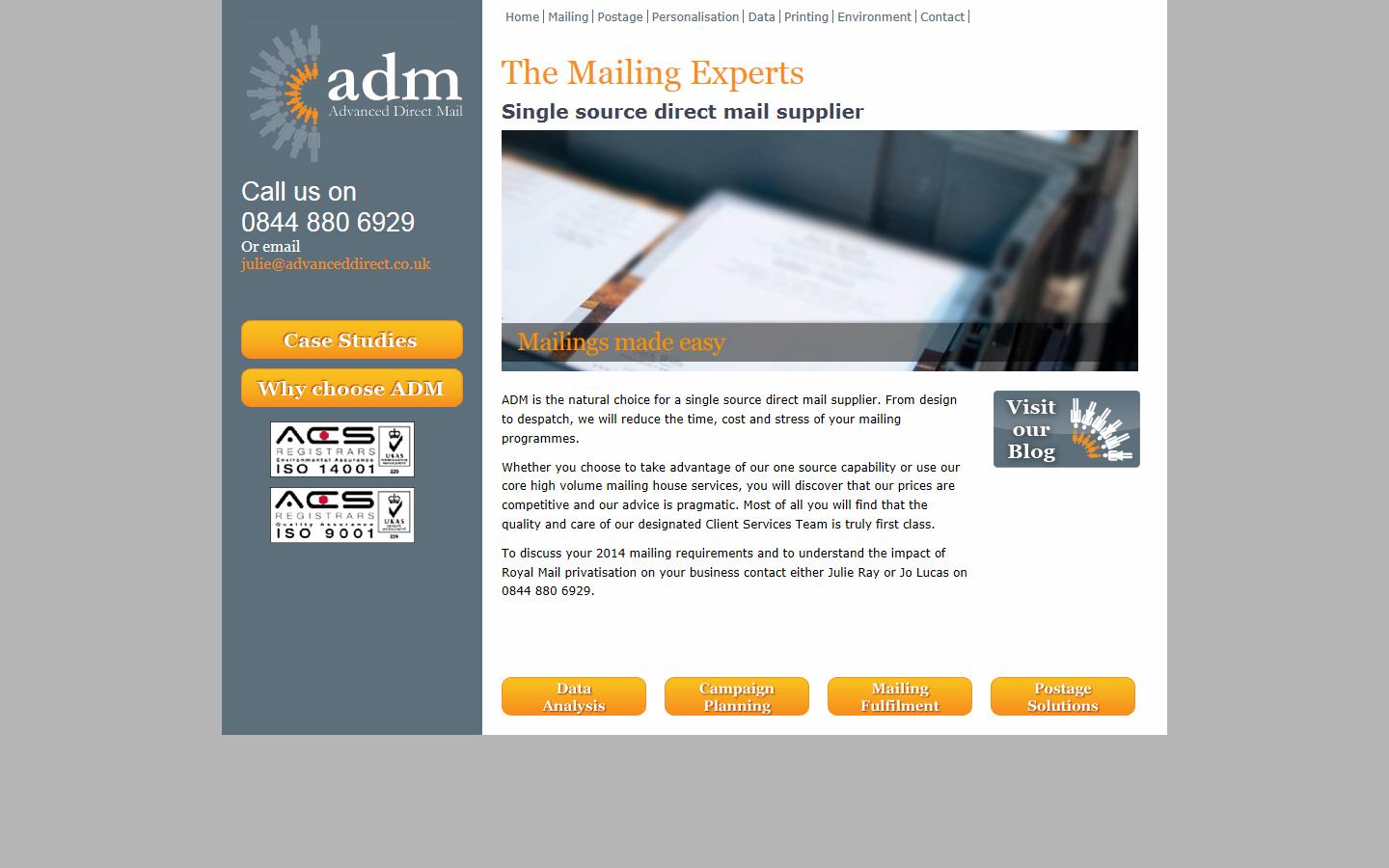 Advanced Direct Mail Website