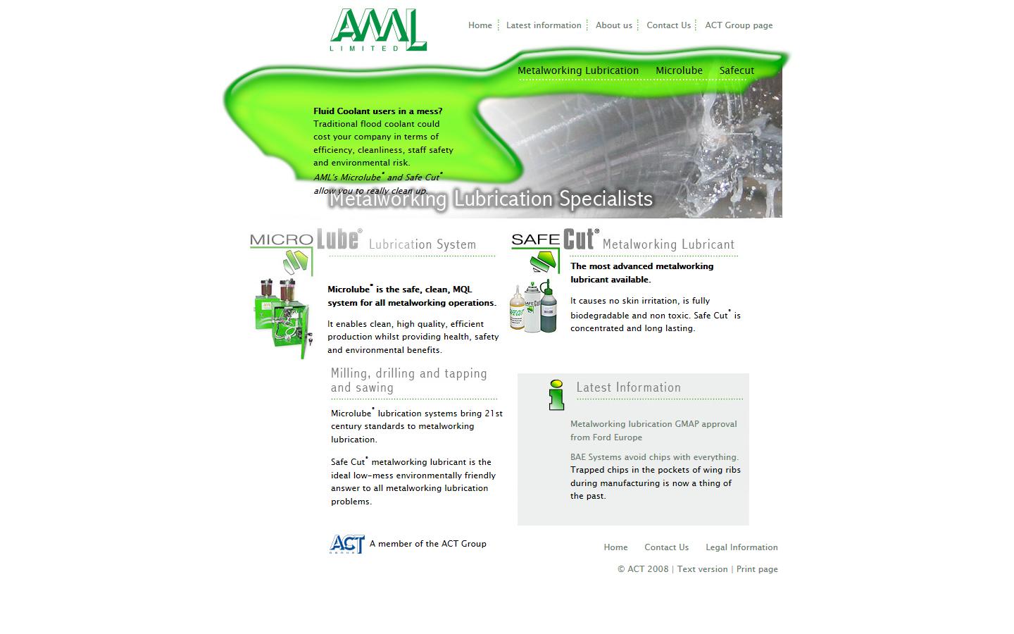 Advanced Microlubrication Ltd Website