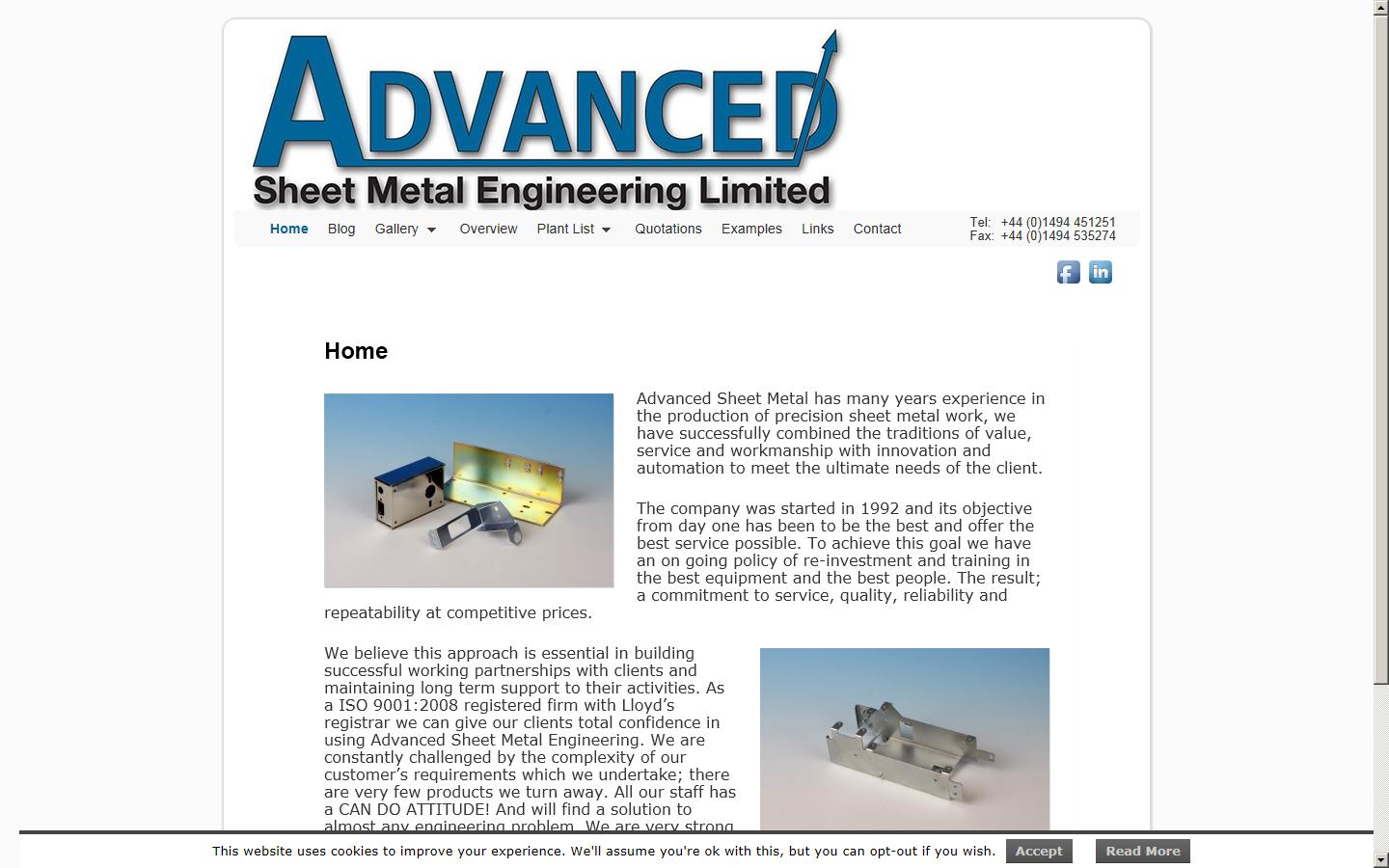 Advanced Sheet Metal Holdings Ltd. Website