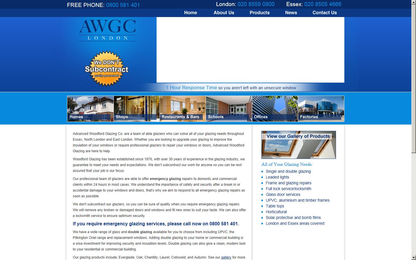 Advanced Woodford Glazing Company Website